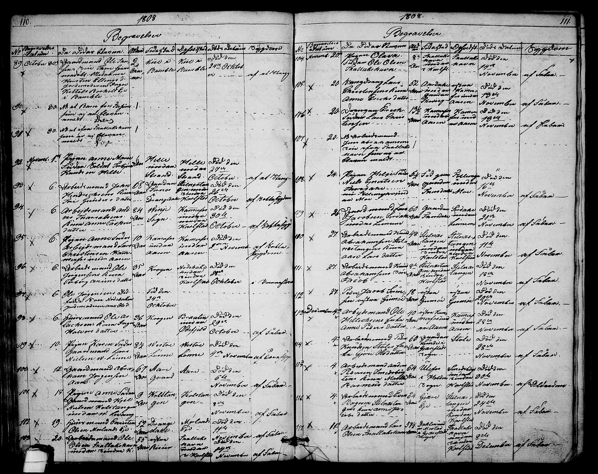 Sannidal kirkebøker, AV/SAKO-A-296/F/Fa/L0003: Parish register (official) no. 3, 1803-1813, p. 110-111