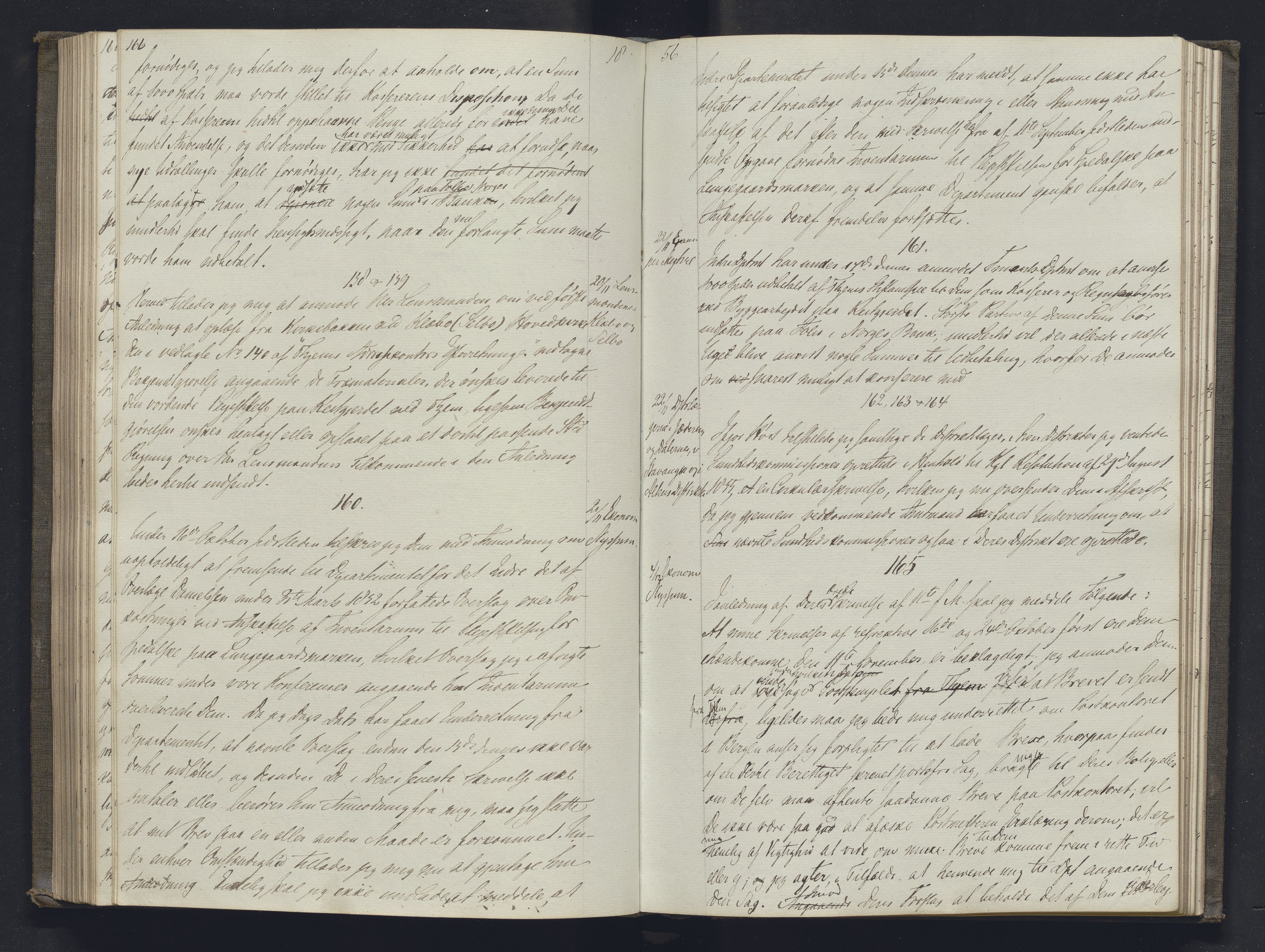 Lepraarkiver - Overlegen for den spedalske sykdom, AV/SAB-A-61001/B.b/L0001: Kopibok, 1854-1858, p. 166-167