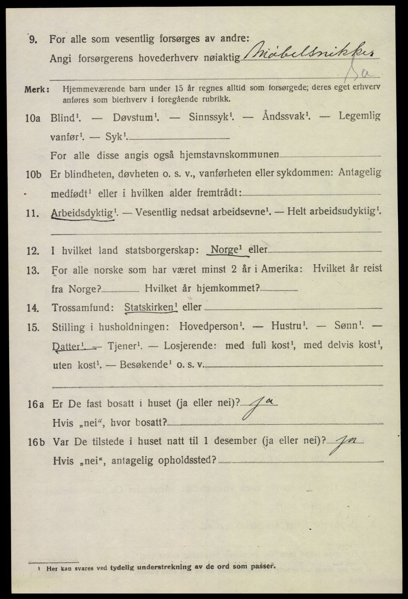 SAK, 1920 census for Åmli, 1920, p. 3156