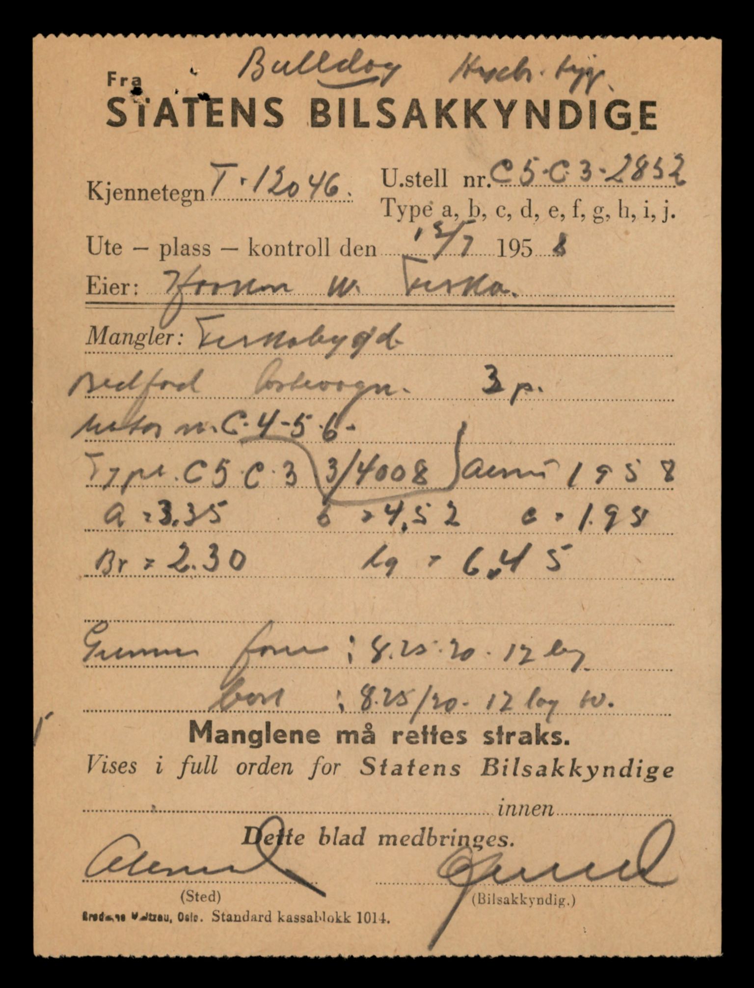 Møre og Romsdal vegkontor - Ålesund trafikkstasjon, AV/SAT-A-4099/F/Fe/L0034: Registreringskort for kjøretøy T 12500 - T 12652, 1927-1998, p. 2054