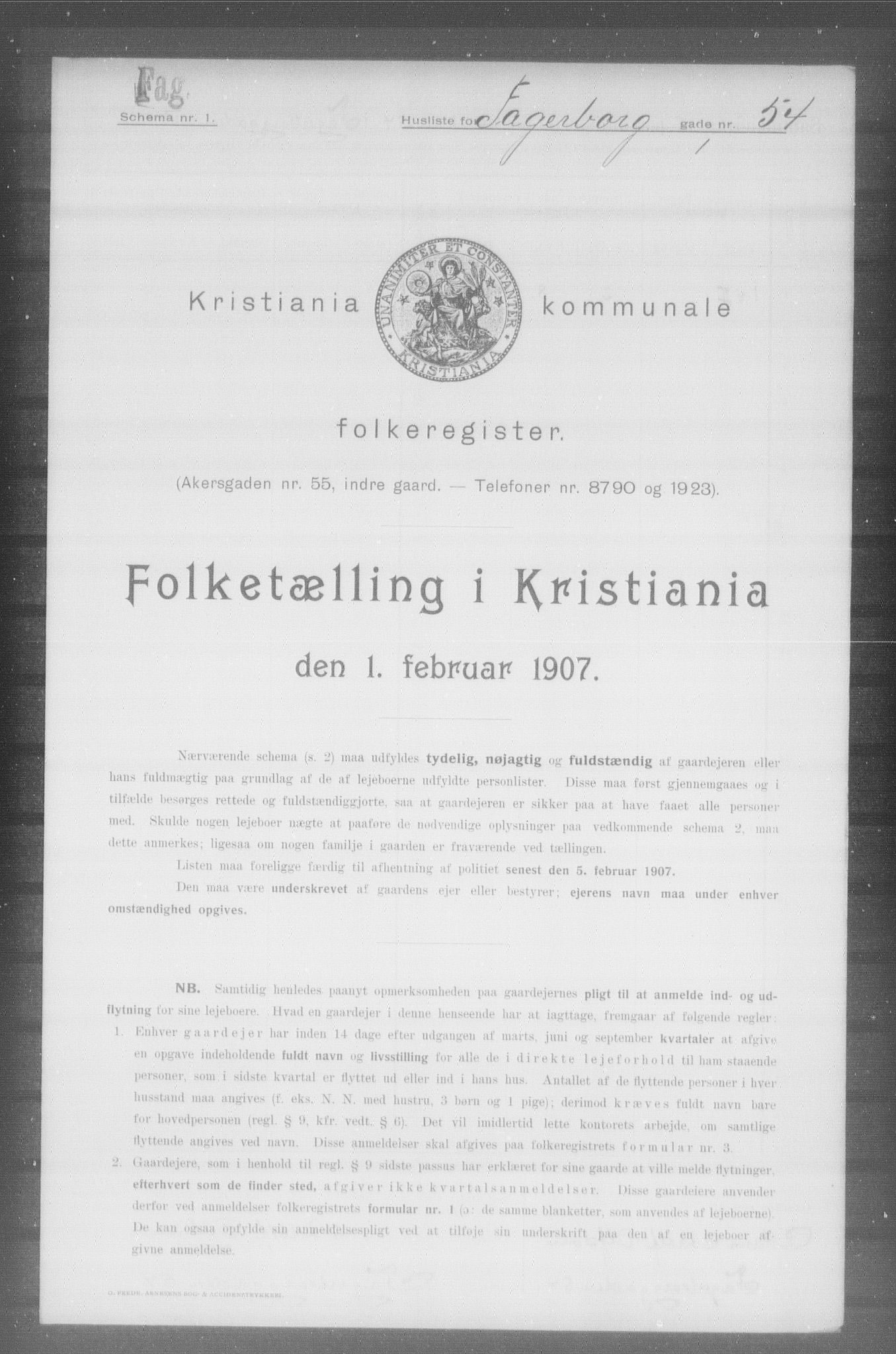 OBA, Municipal Census 1907 for Kristiania, 1907, p. 11651