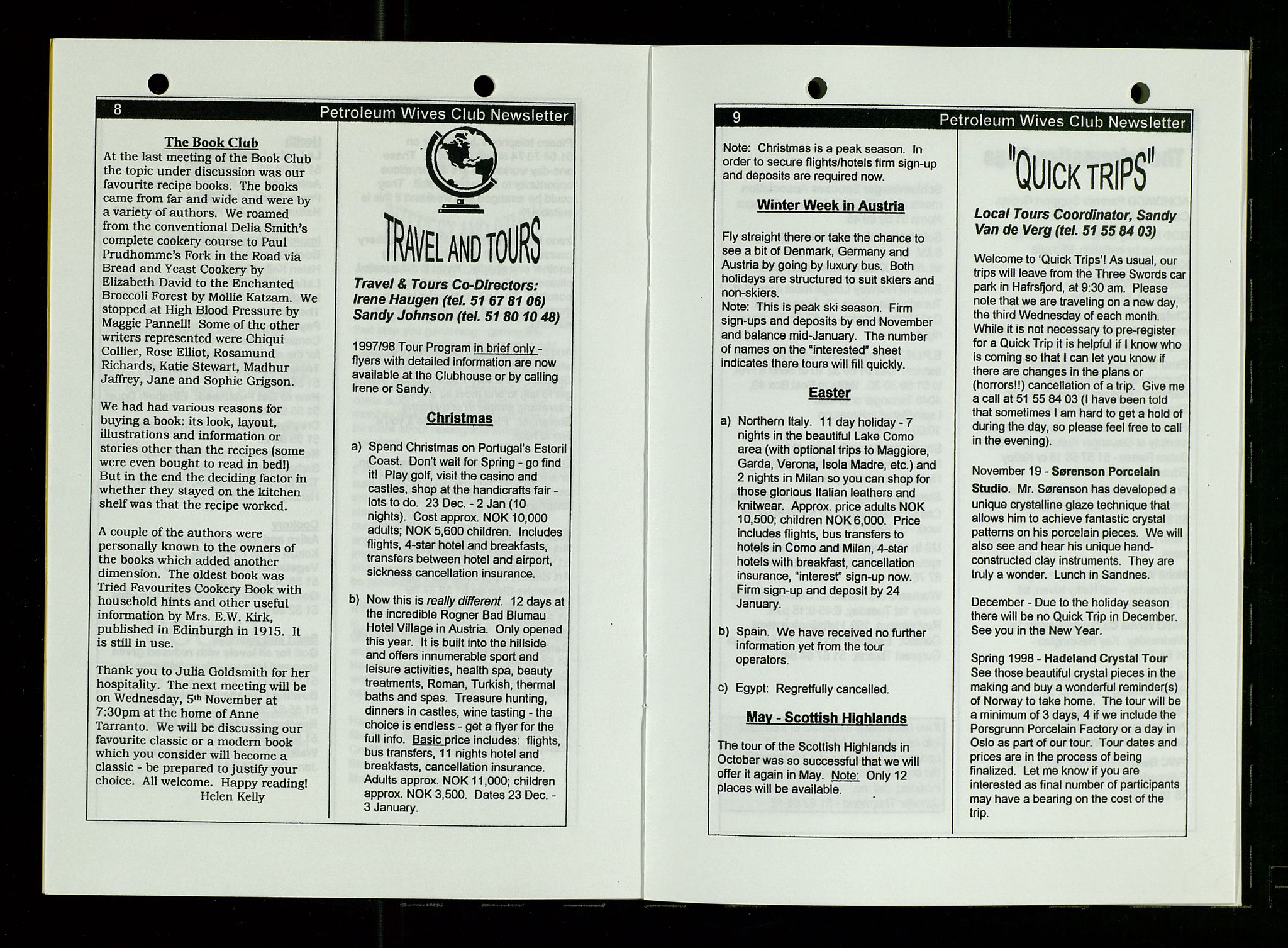 PA 1547 - Petroleum Wives Club, AV/SAST-A-101974/X/Xa/L0004: Newsletter, 1995-1997