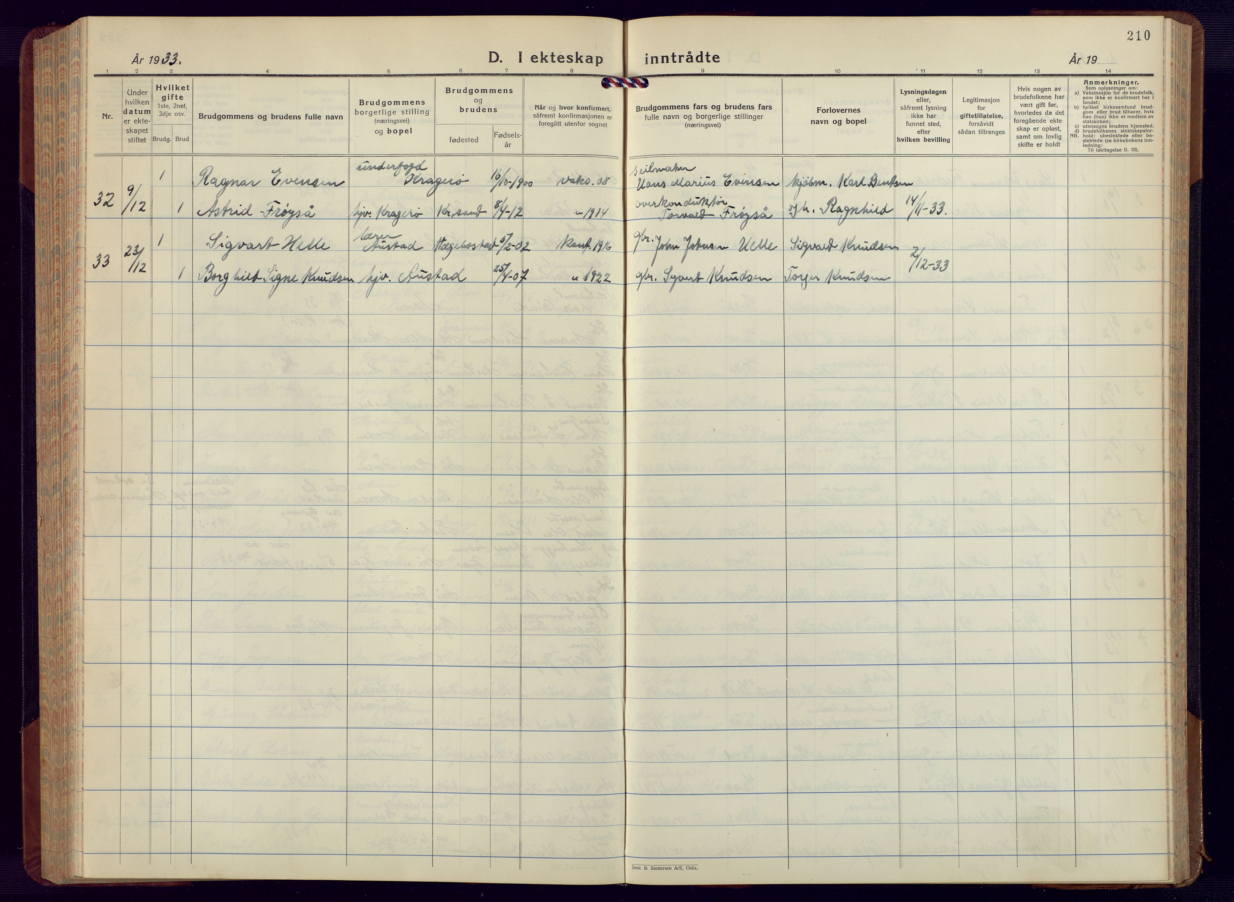 Mandal sokneprestkontor, AV/SAK-1111-0030/F/Fb/Fbc/L0002: Parish register (copy) no. B 2, 1931-1949, p. 210