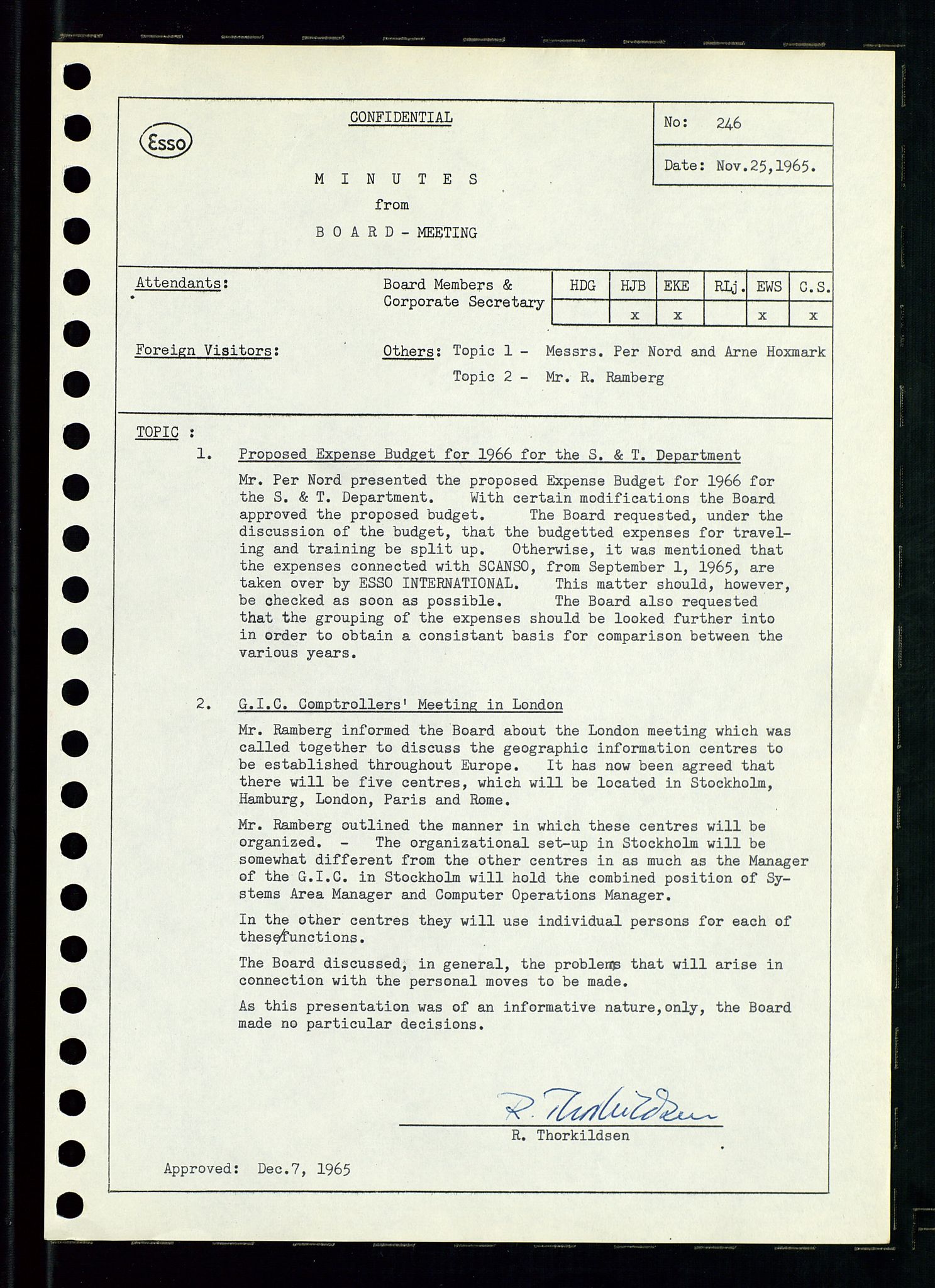 Pa 0982 - Esso Norge A/S, AV/SAST-A-100448/A/Aa/L0002/0001: Den administrerende direksjon Board minutes (styrereferater) / Den administrerende direksjon Board minutes (styrereferater), 1965, p. 17