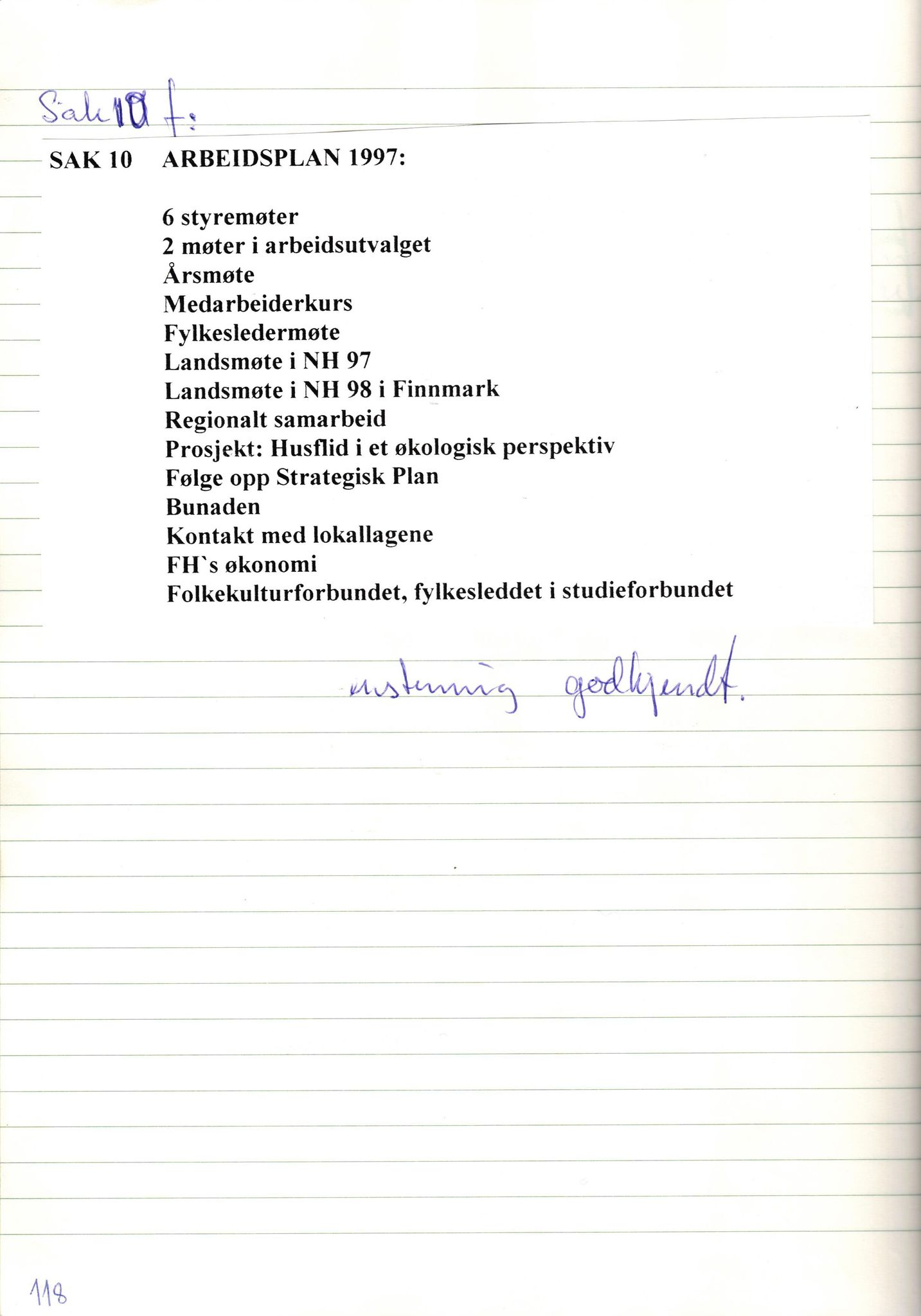 Finnmark Husflidslag, FMFB/A-1134/A/L0004: Møtebok, 1995-2000, p. 122