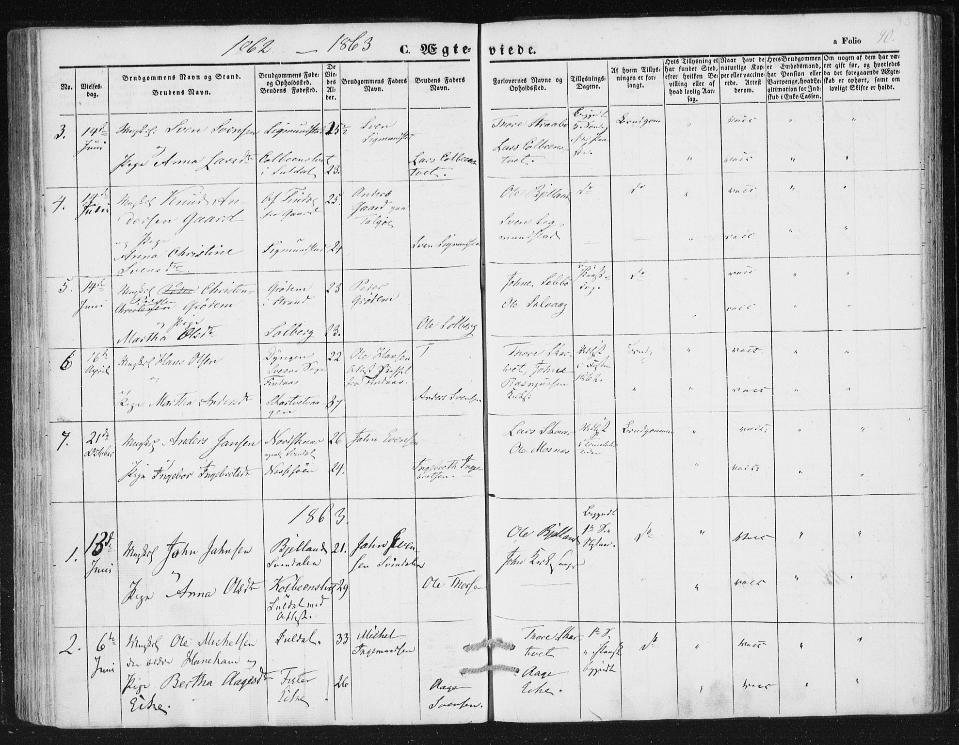 Hjelmeland sokneprestkontor, SAST/A-101843/01/IV/L0010: Parish register (official) no. A 10, 1851-1871, p. 90