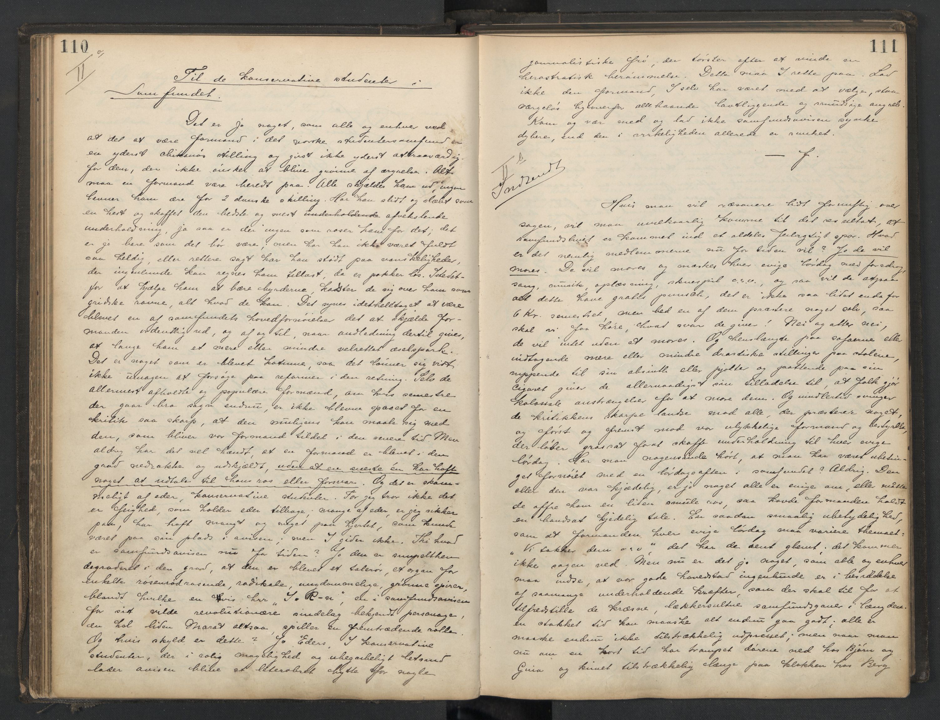 Det Norske Studentersamfund, AV/RA-PA-1322/X/Xa/L0013/0002: -- / Samfundsbladet/Studentersamfundets Avis, 1892-1895, p. 110-111