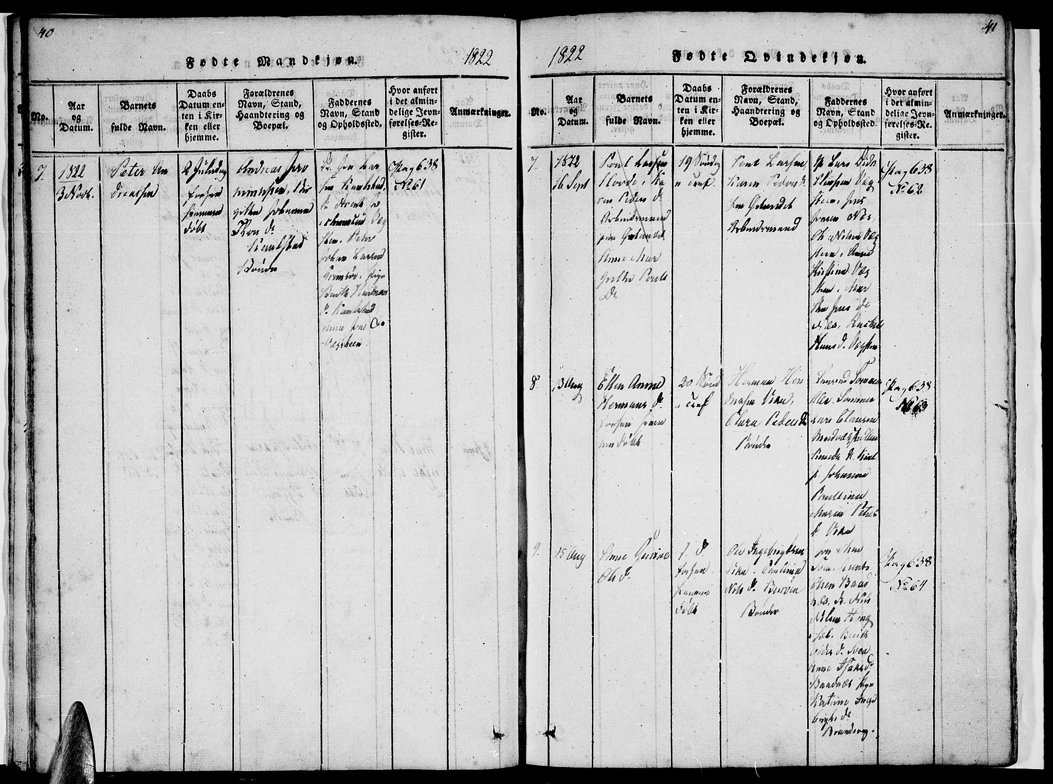 Ministerialprotokoller, klokkerbøker og fødselsregistre - Nordland, AV/SAT-A-1459/816/L0239: Parish register (official) no. 816A05, 1820-1845, p. 40-41