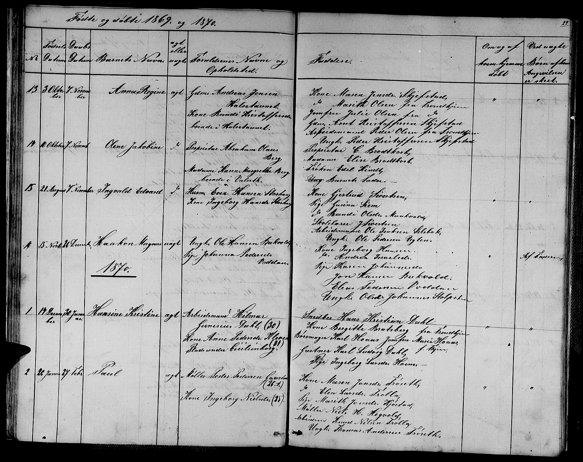 Ministerialprotokoller, klokkerbøker og fødselsregistre - Sør-Trøndelag, AV/SAT-A-1456/611/L0353: Parish register (copy) no. 611C01, 1854-1881, p. 22