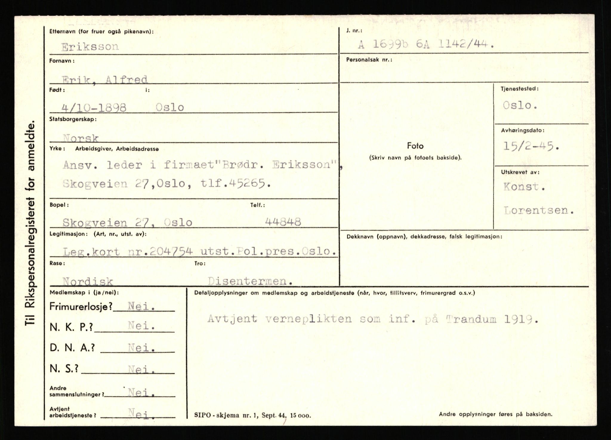 Statspolitiet - Hovedkontoret / Osloavdelingen, AV/RA-S-1329/C/Ca/L0004: Eid - funn av gjenstander	, 1943-1945, p. 2039