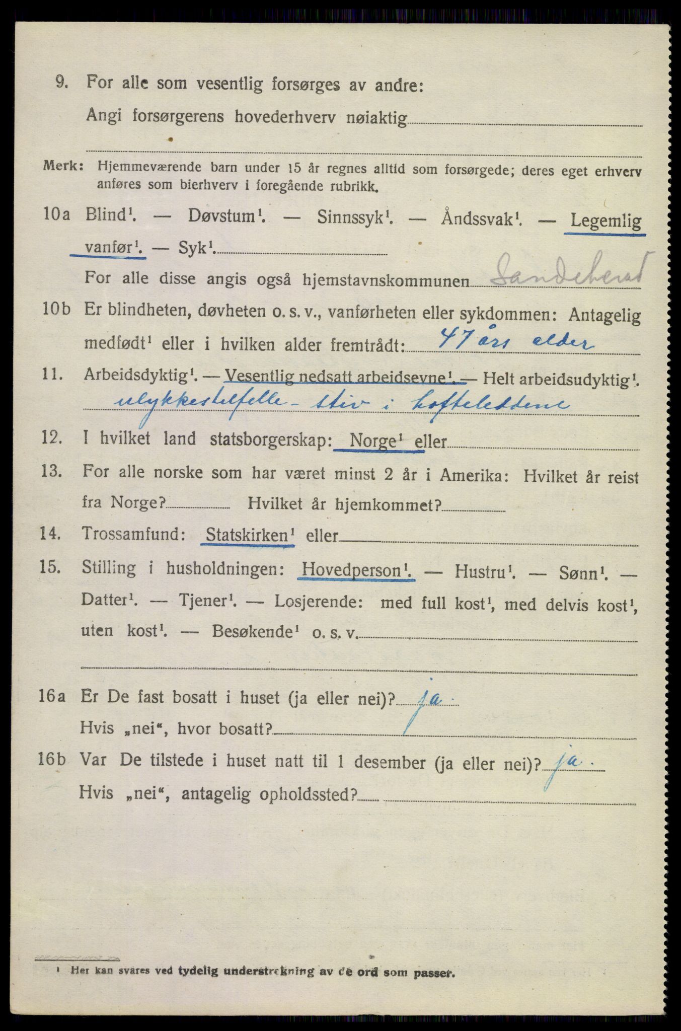 SAKO, 1920 census for Sandeherred, 1920, p. 4113