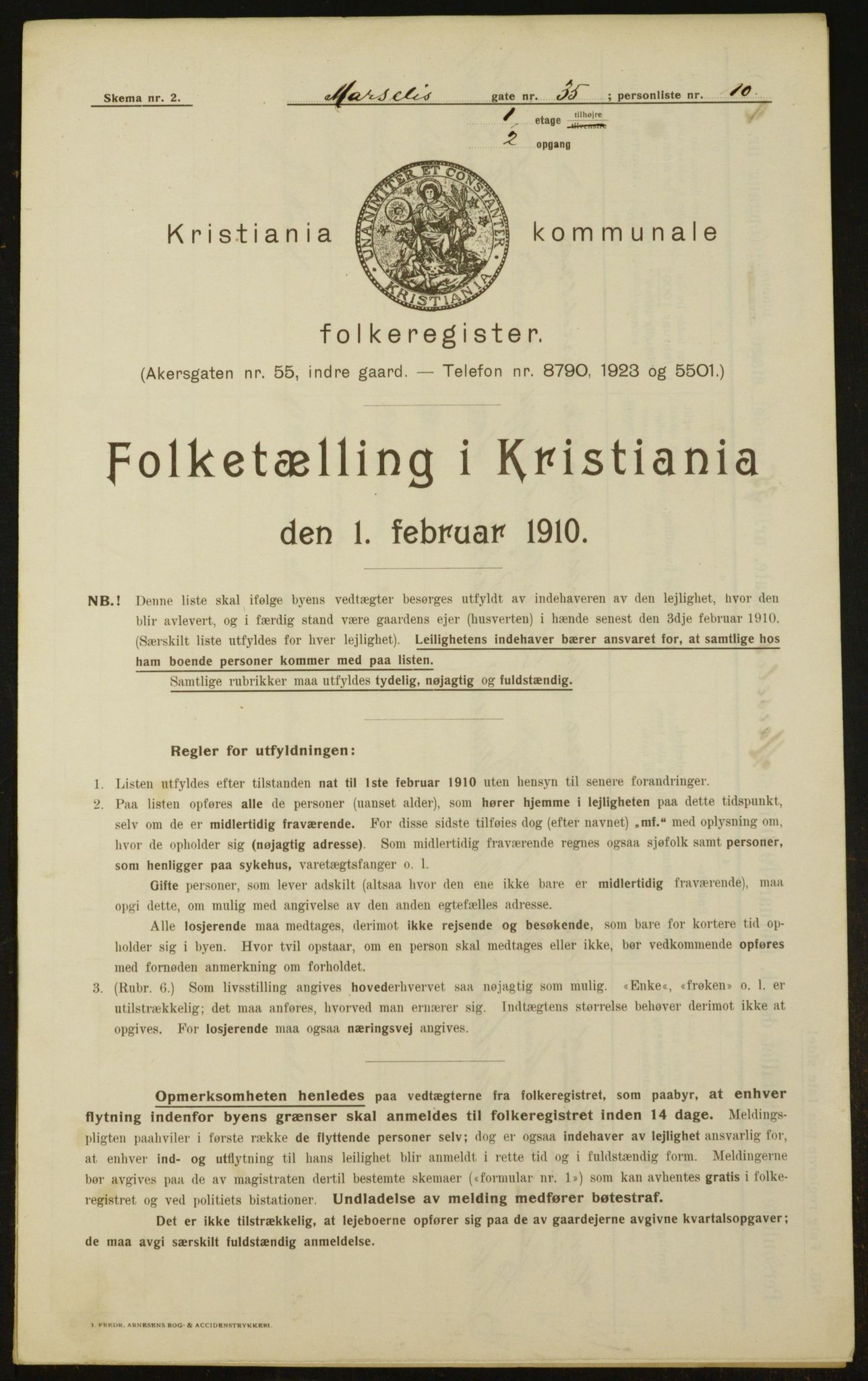 OBA, Municipal Census 1910 for Kristiania, 1910, p. 62541