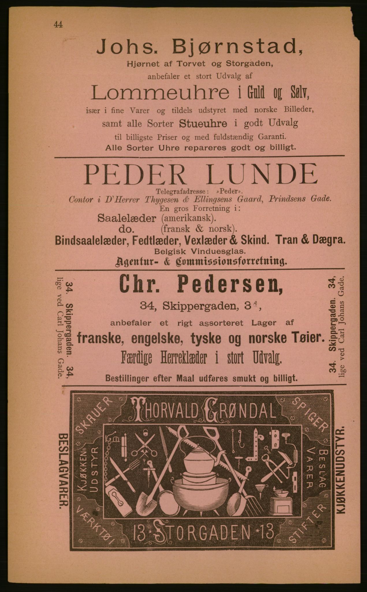 Kristiania/Oslo adressebok, PUBL/-, 1884, p. 44