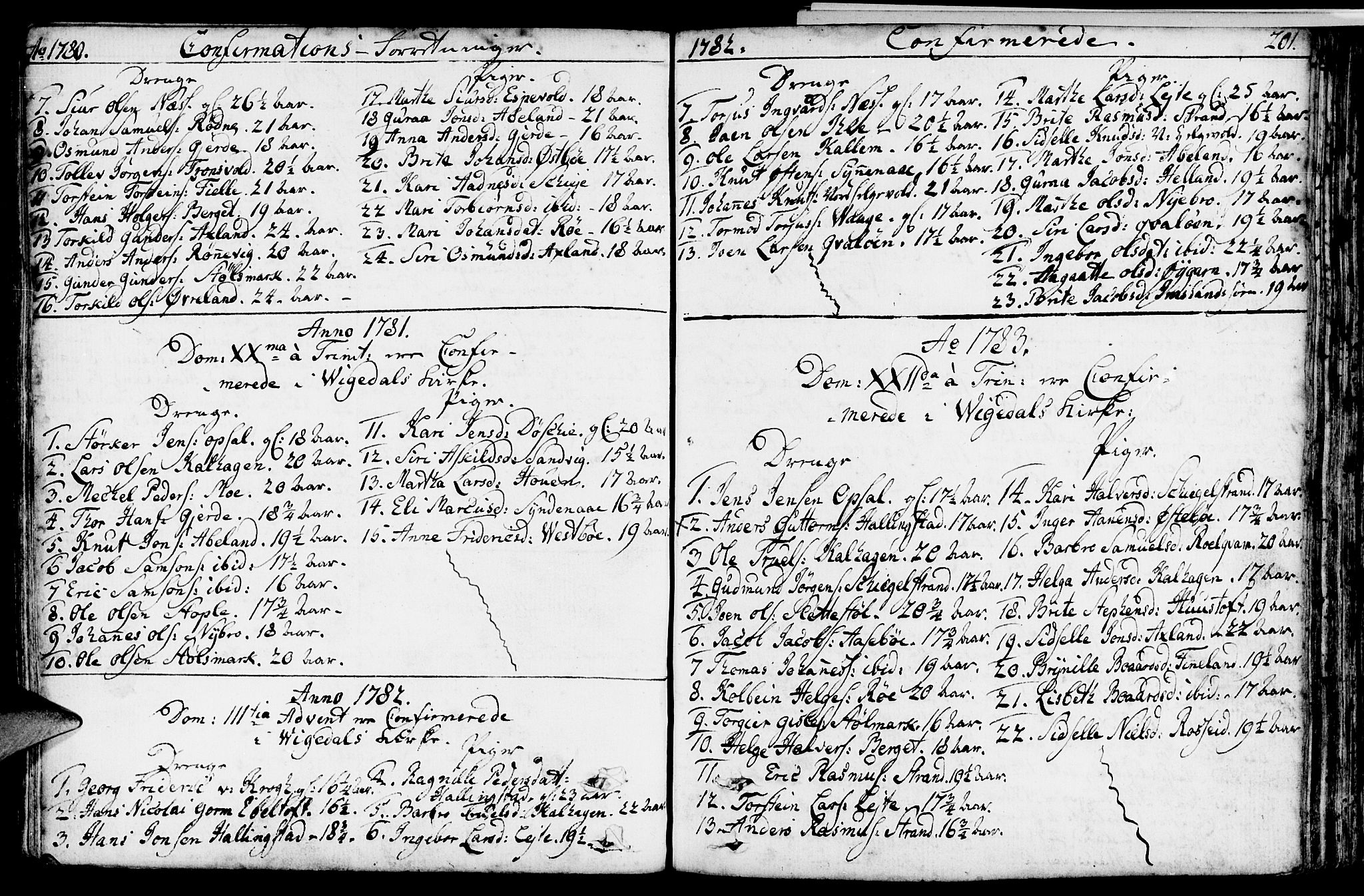 Vikedal sokneprestkontor, AV/SAST-A-101840/01/IV: Parish register (official) no. A 2, 1779-1817, p. 201