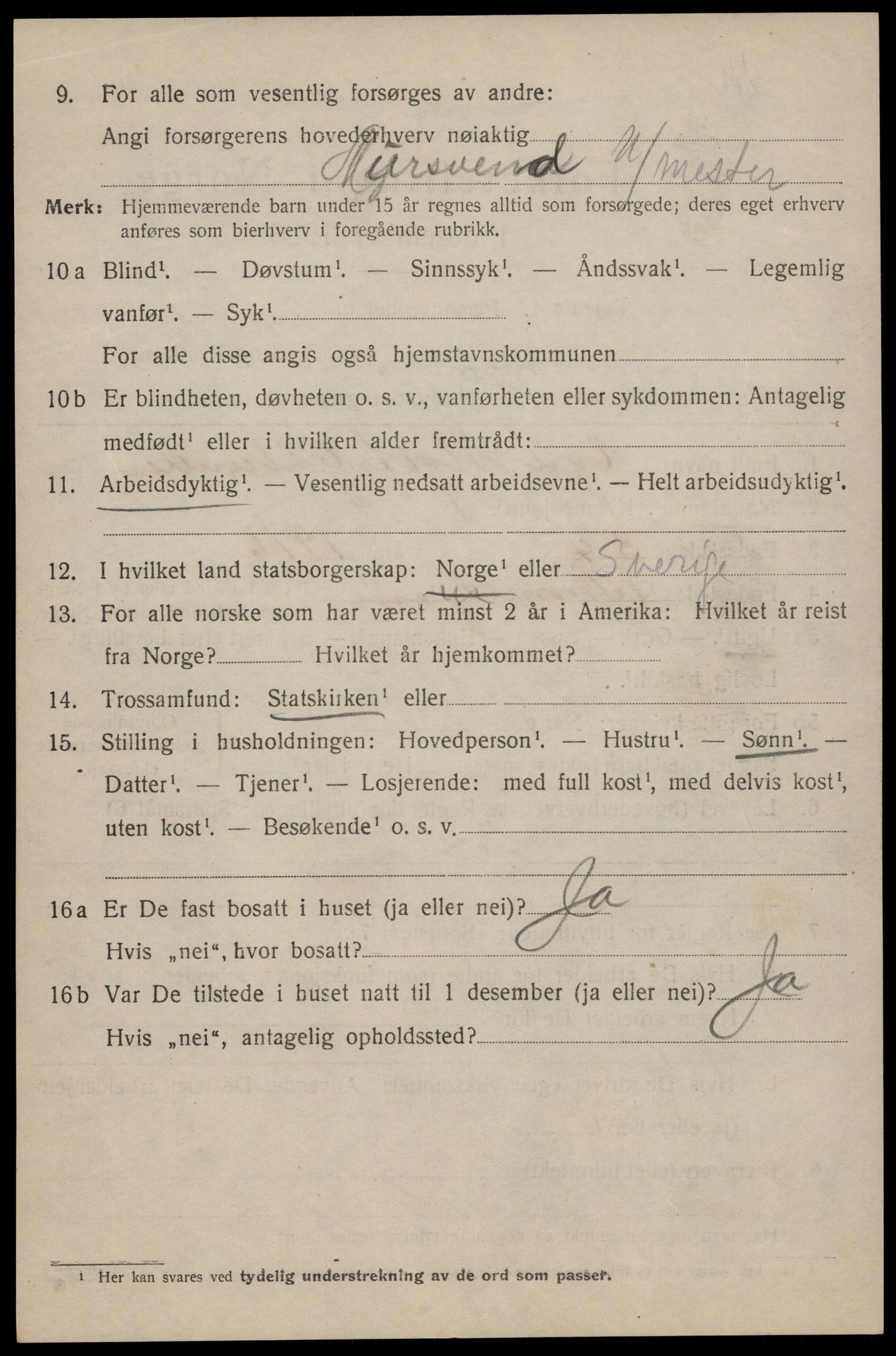 SAT, 1920 census for Trondheim, 1920, p. 121289