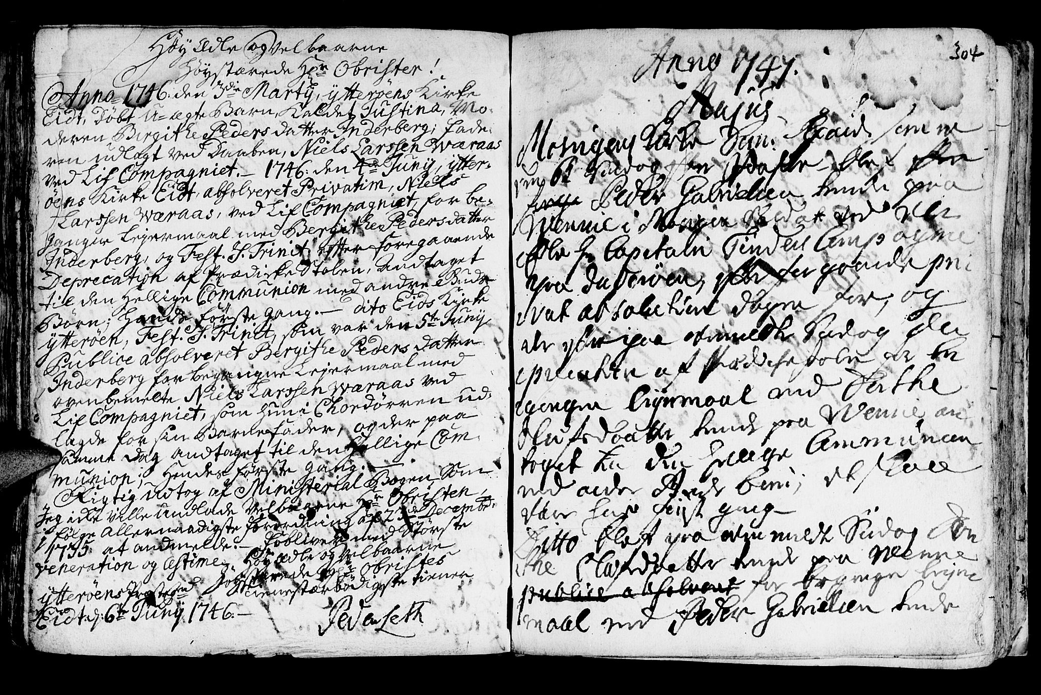 Ministerialprotokoller, klokkerbøker og fødselsregistre - Nord-Trøndelag, AV/SAT-A-1458/722/L0215: Parish register (official) no. 722A02, 1718-1755, p. 304