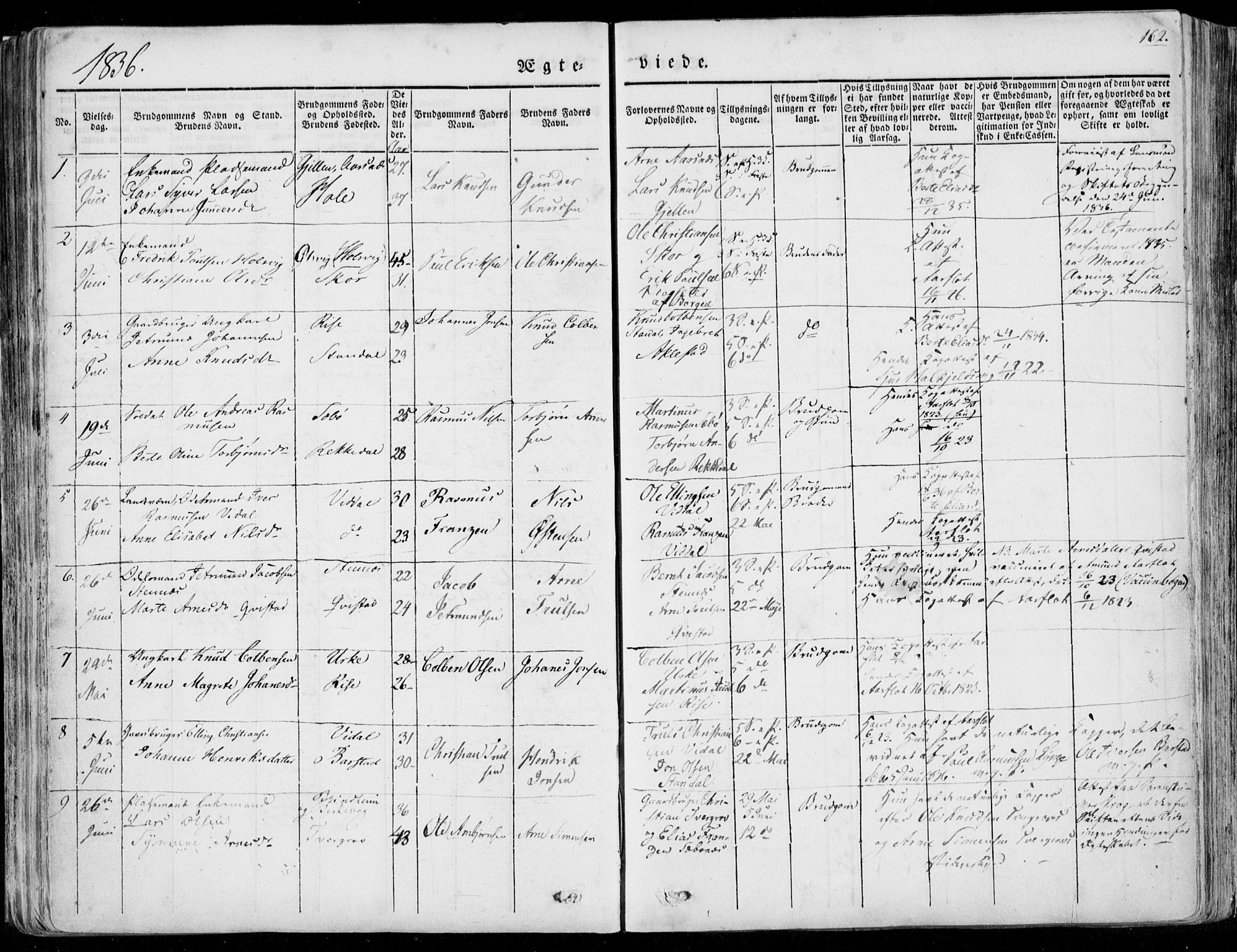 Ministerialprotokoller, klokkerbøker og fødselsregistre - Møre og Romsdal, SAT/A-1454/515/L0208: Parish register (official) no. 515A04, 1830-1846, p. 162