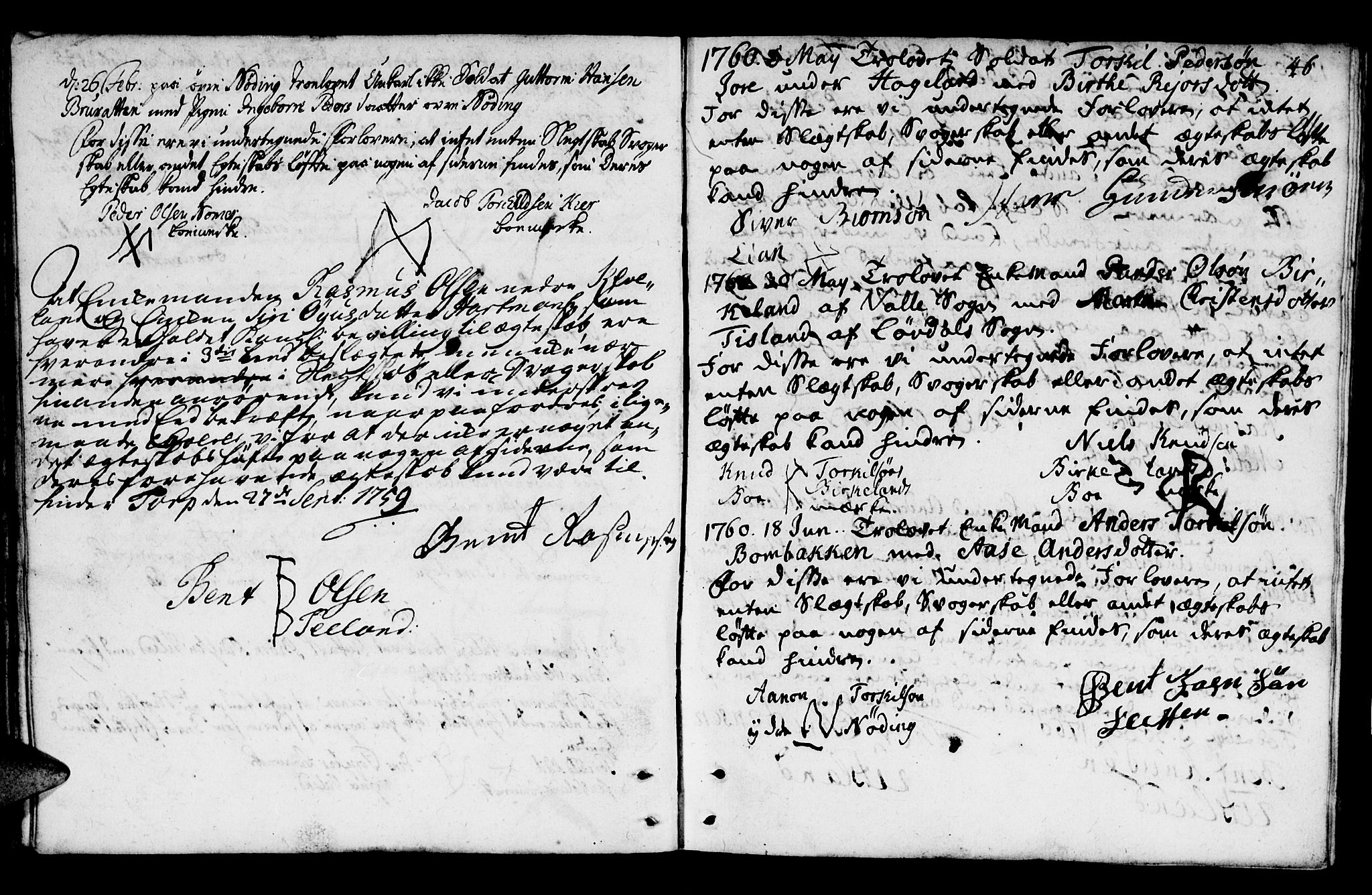 Mandal sokneprestkontor, SAK/1111-0030/F/Fa/Fab/L0001: Parish register (official) no. A 1, 1720-1793, p. 46