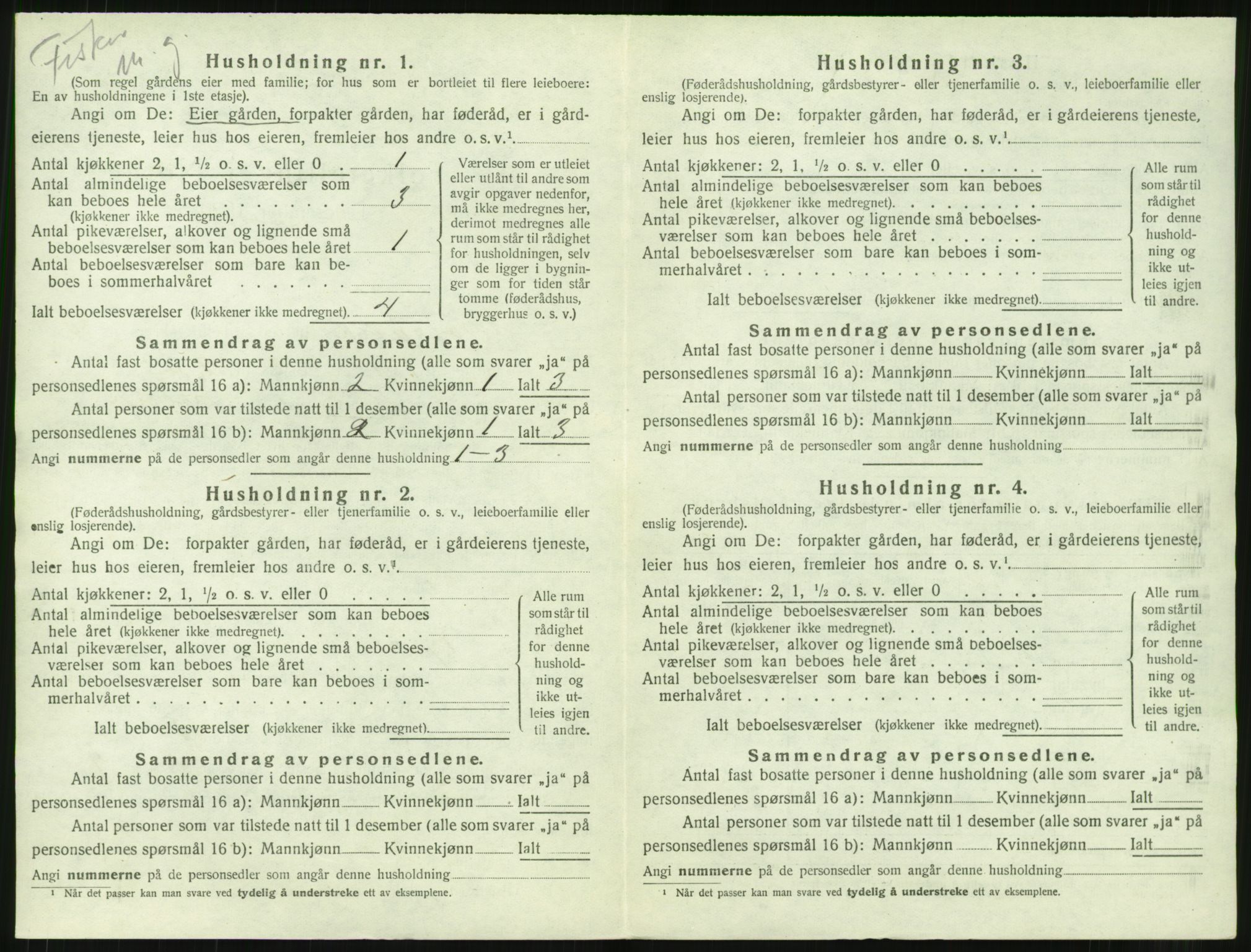 SAT, 1920 census for Borgund, 1920, p. 2397