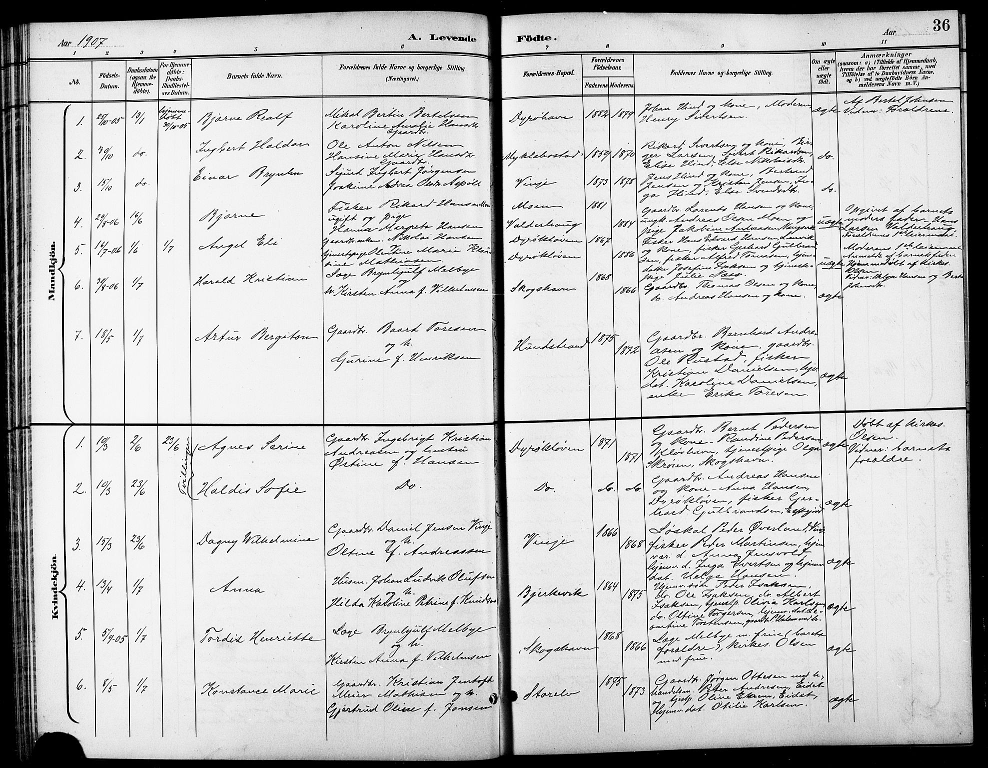 Tranøy sokneprestkontor, SATØ/S-1313/I/Ia/Iab/L0014klokker: Parish register (copy) no. 14, 1896-1918, p. 36