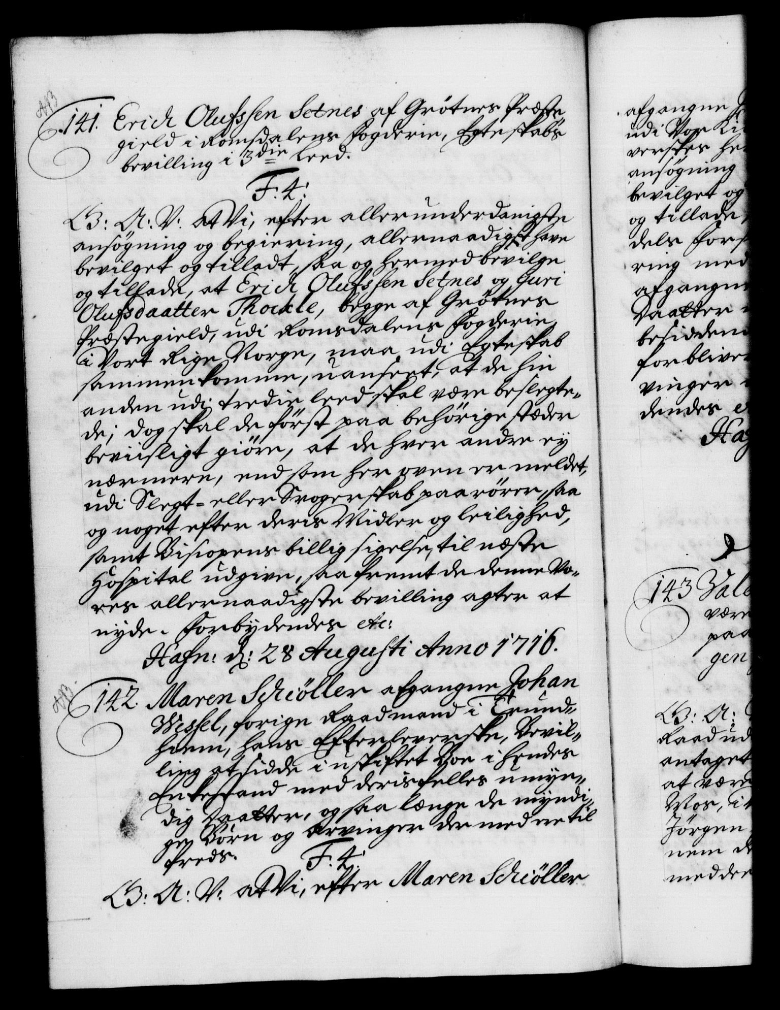 Danske Kanselli 1572-1799, AV/RA-EA-3023/F/Fc/Fca/Fcaa/L0022: Norske registre, 1716-1719, p. 70b