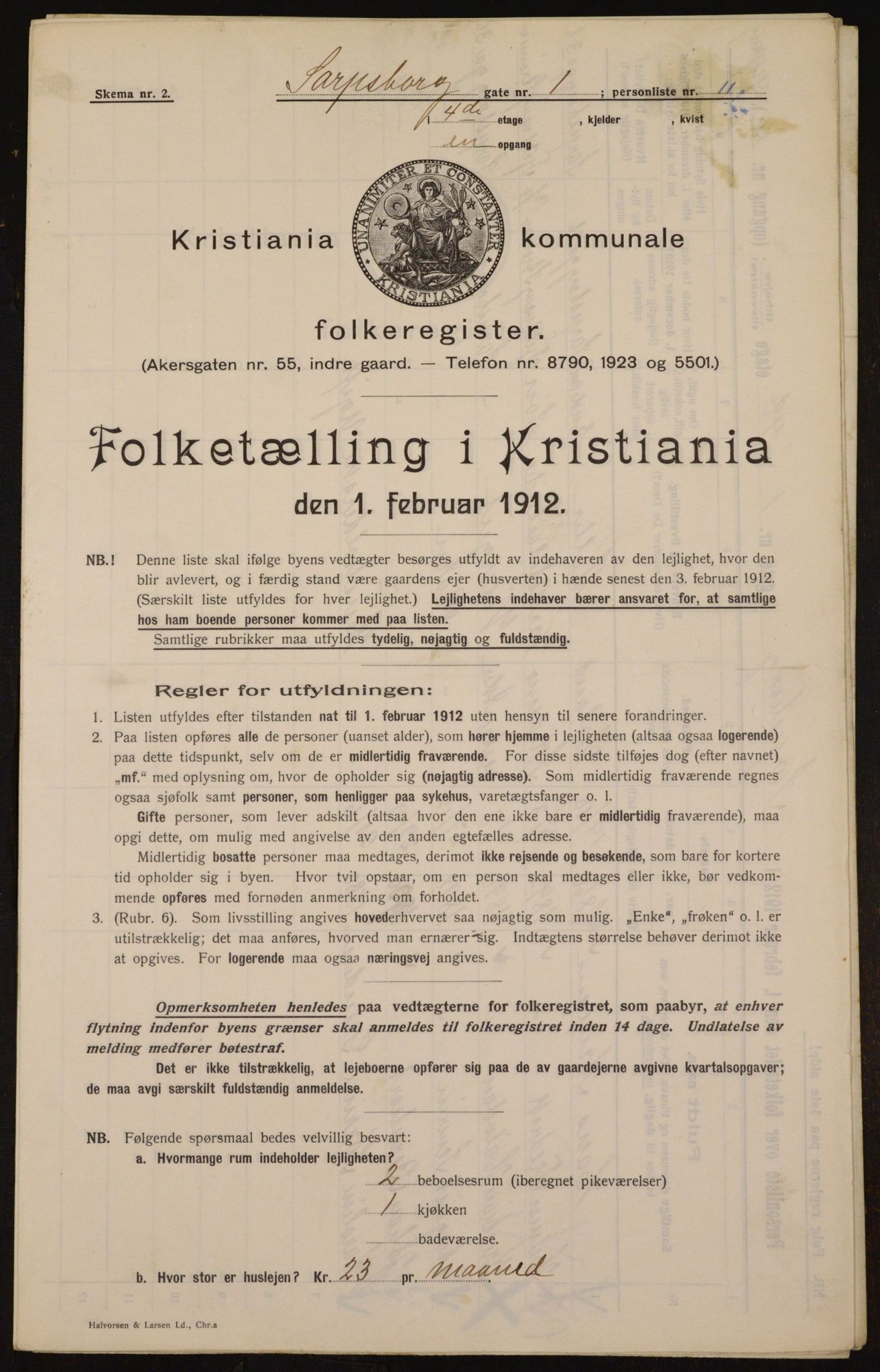 OBA, Municipal Census 1912 for Kristiania, 1912, p. 89355