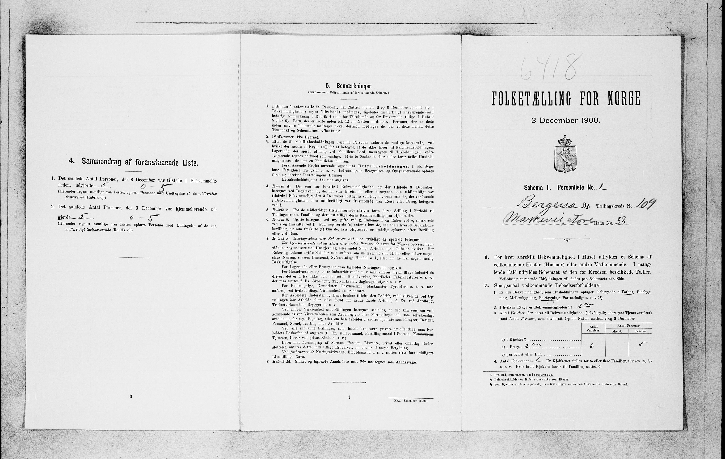 SAB, 1900 census for Bergen, 1900, p. 22800