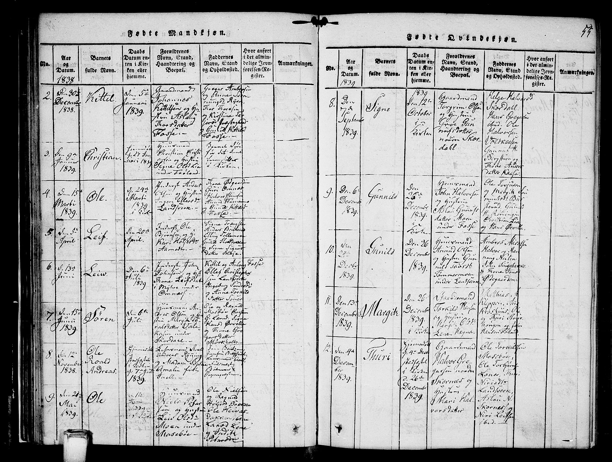 Hjartdal kirkebøker, SAKO/A-270/G/Gb/L0001: Parish register (copy) no. II 1, 1815-1842, p. 55