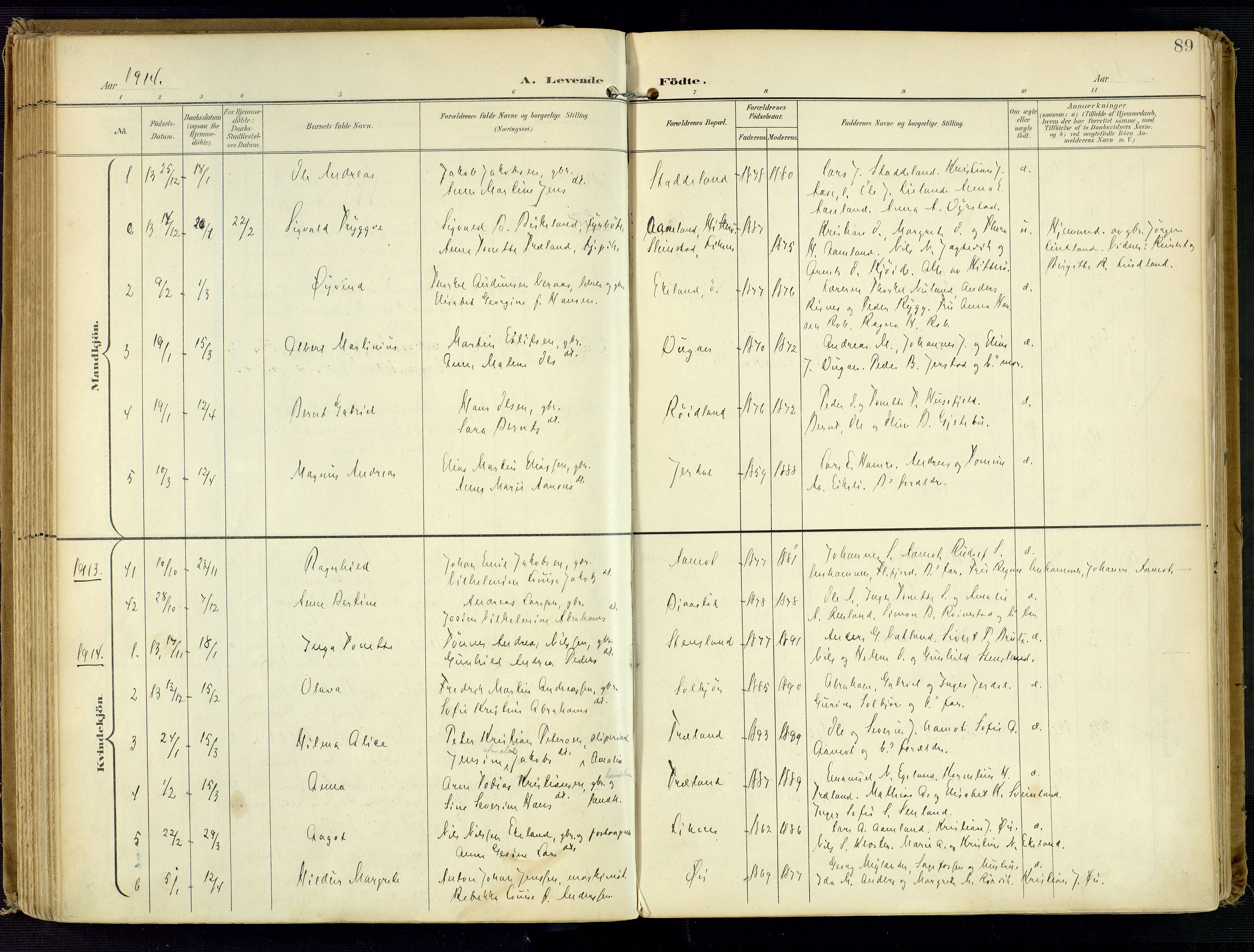 Kvinesdal sokneprestkontor, AV/SAK-1111-0026/F/Fa/Fab/L0009: Parish register (official) no. A 9, 1898-1915, p. 89