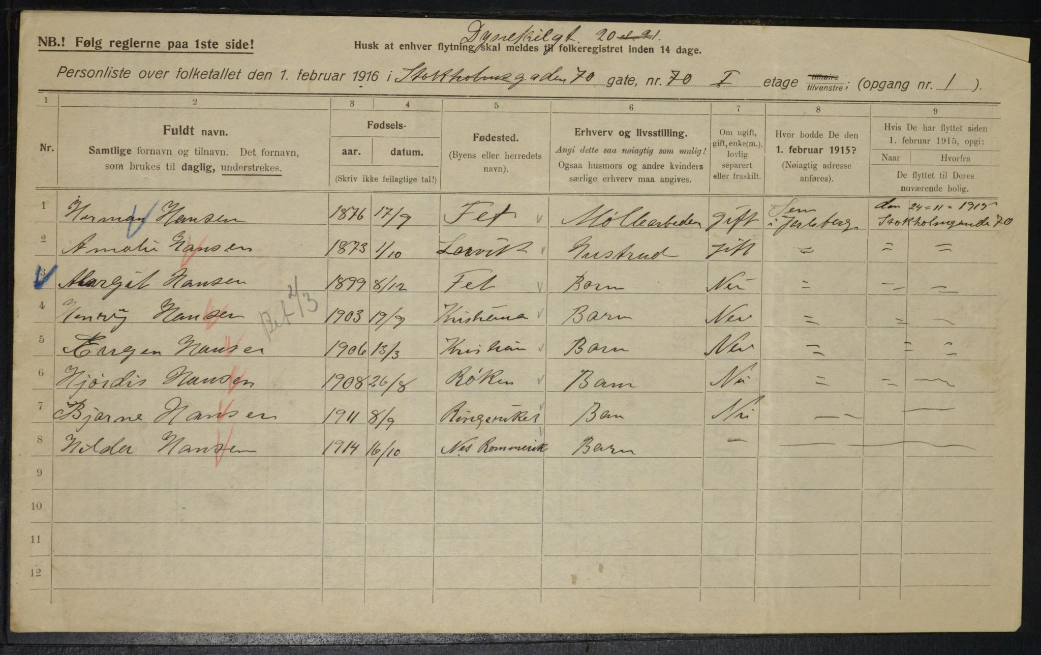 OBA, Municipal Census 1916 for Kristiania, 1916, p. 17693