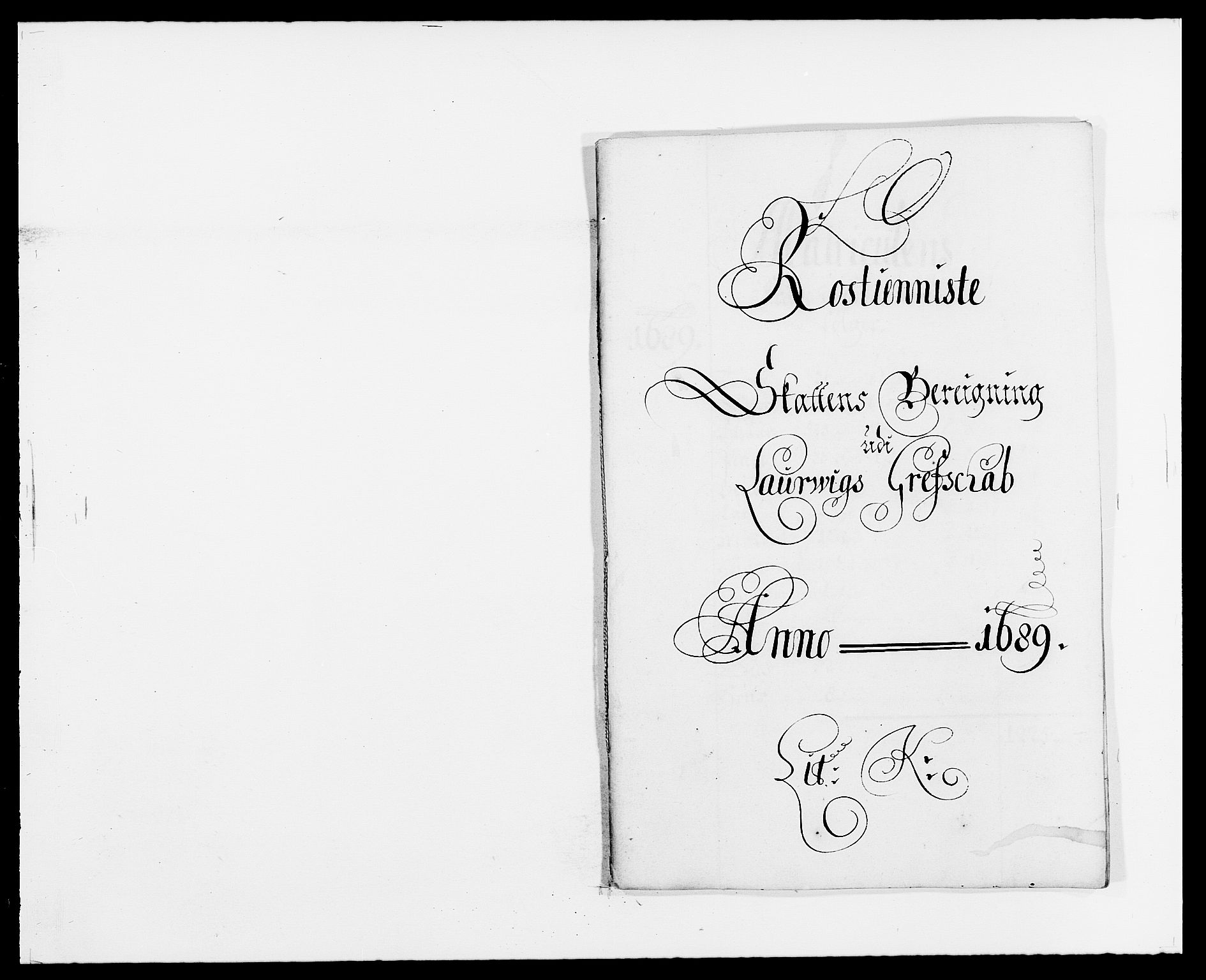 Rentekammeret inntil 1814, Reviderte regnskaper, Fogderegnskap, RA/EA-4092/R33/L1971: Fogderegnskap Larvik grevskap, 1688-1689, p. 291