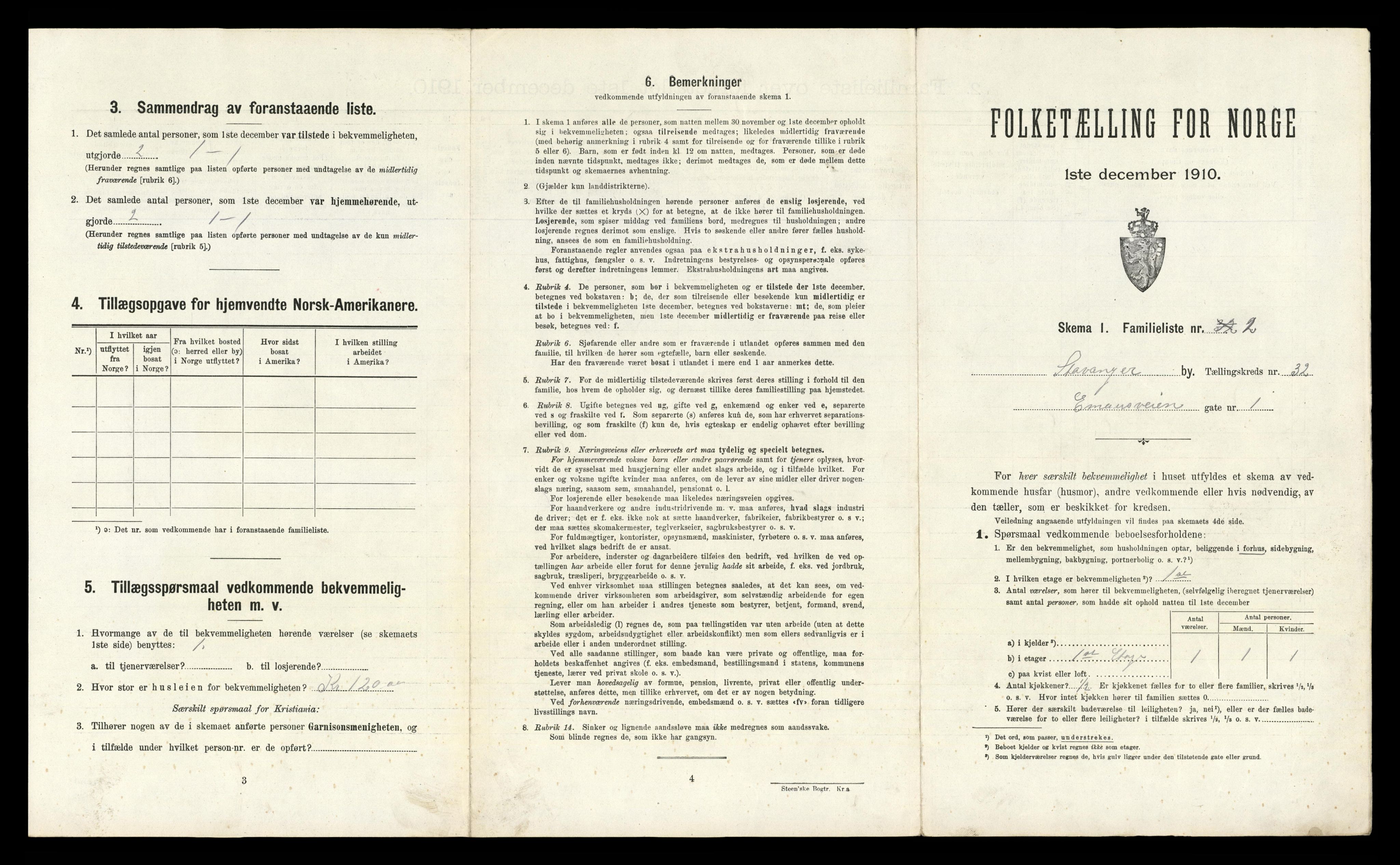 RA, 1910 census for Stavanger, 1910, p. 20036