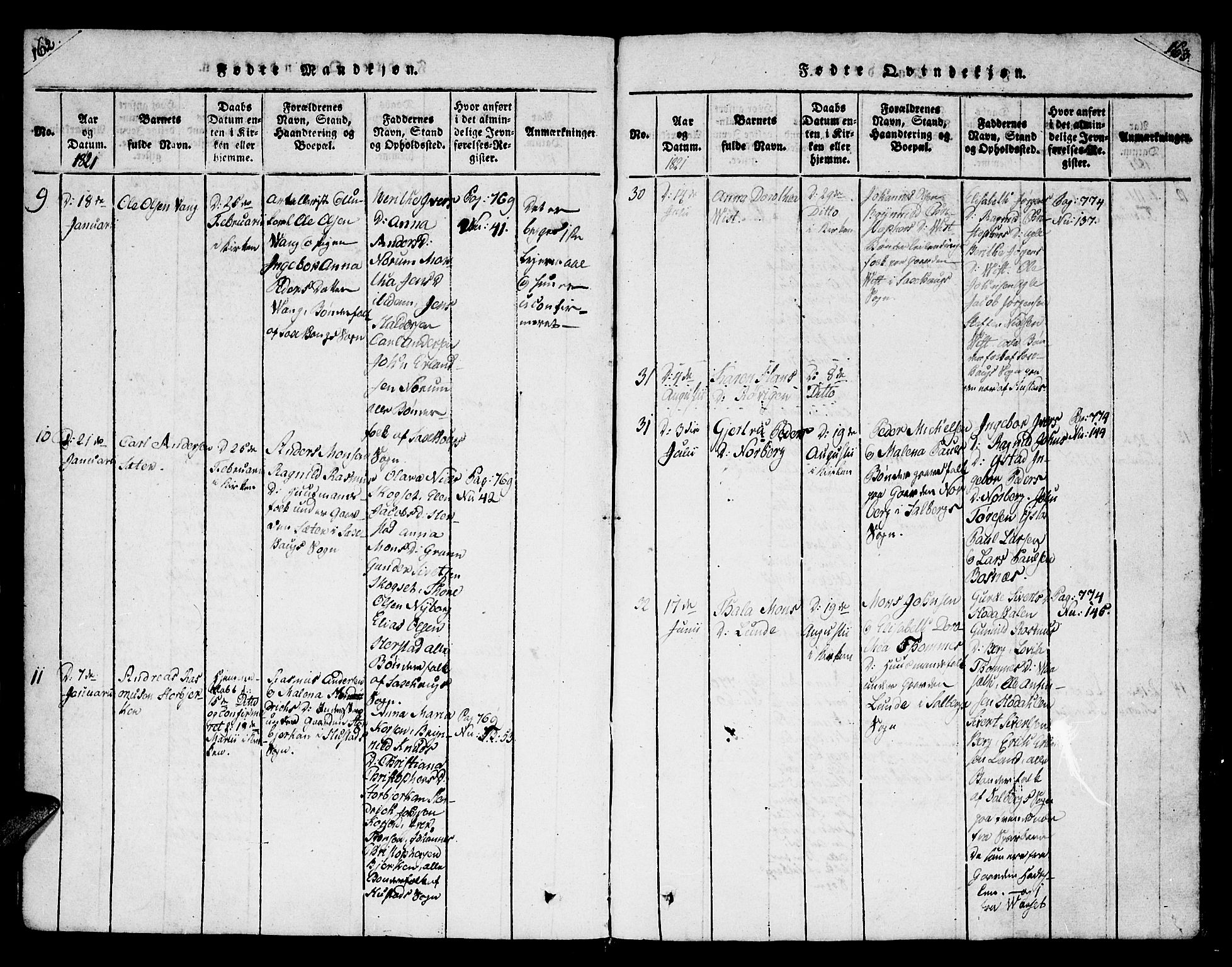 Ministerialprotokoller, klokkerbøker og fødselsregistre - Nord-Trøndelag, SAT/A-1458/730/L0275: Parish register (official) no. 730A04, 1816-1822, p. 162-163