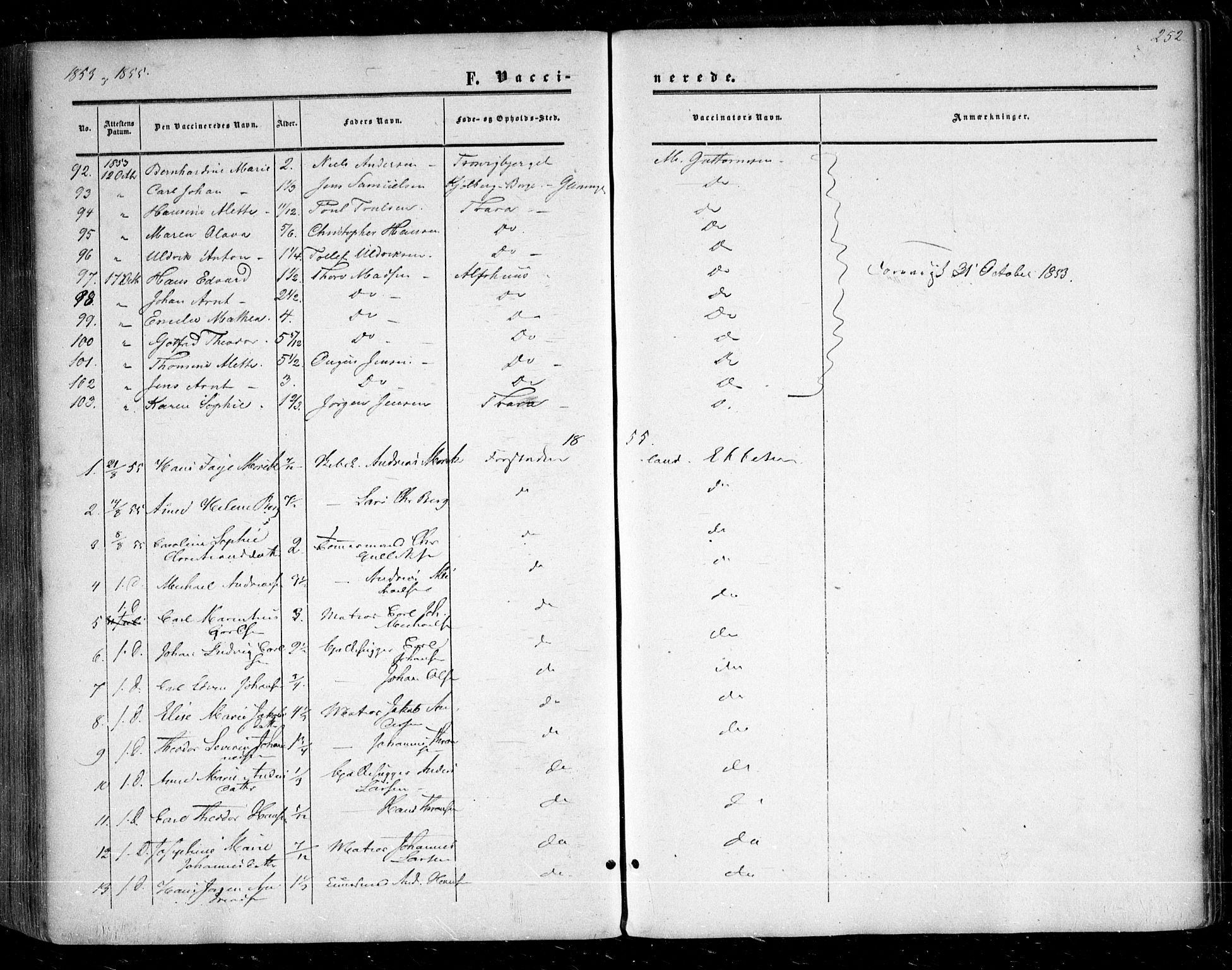 Glemmen prestekontor Kirkebøker, SAO/A-10908/F/Fa/L0007: Parish register (official) no. 7, 1853-1862, p. 252