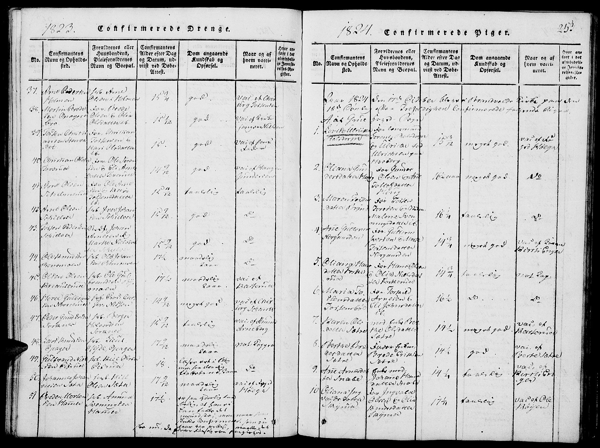 Grue prestekontor, SAH/PREST-036/H/Ha/Hab/L0001: Parish register (copy) no. 1, 1814-1841, p. 253