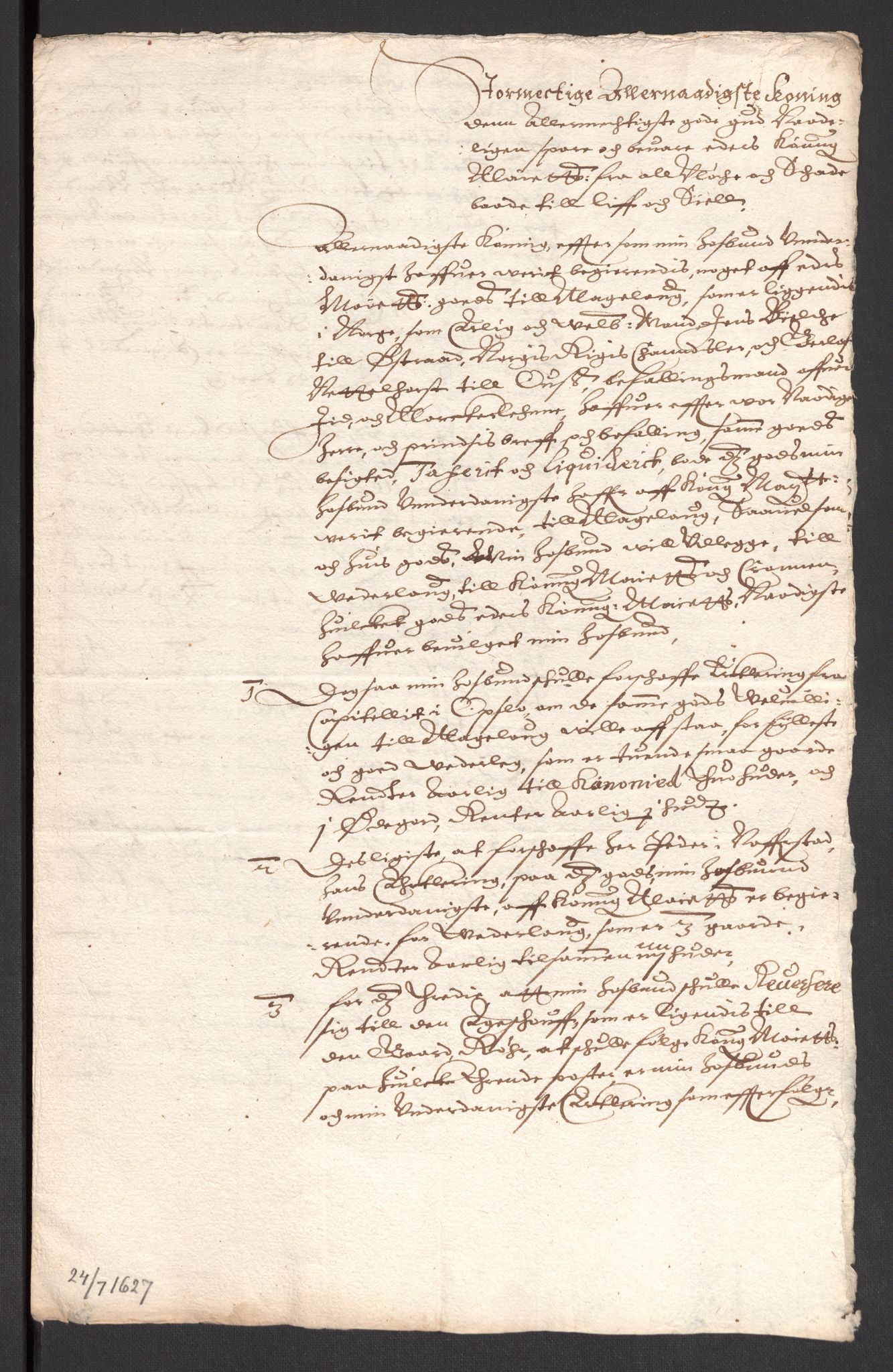 Danske Kanselli 1572-1799, AV/RA-EA-3023/F/Fc/Fcc/Fcca/L0004: Norske innlegg 1572-1799, 1626-1628, p. 244