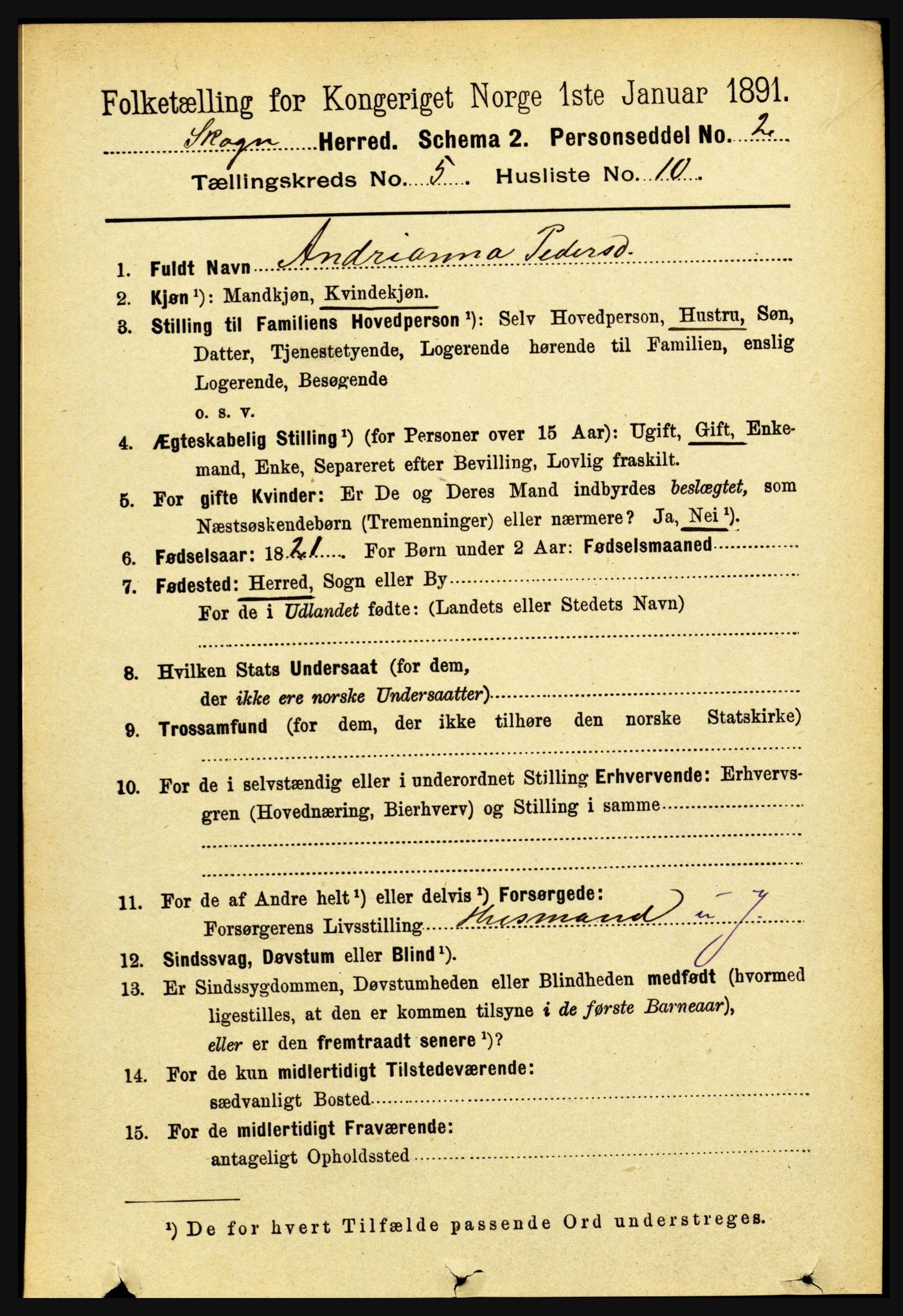 RA, 1891 census for 1719 Skogn, 1891, p. 2978