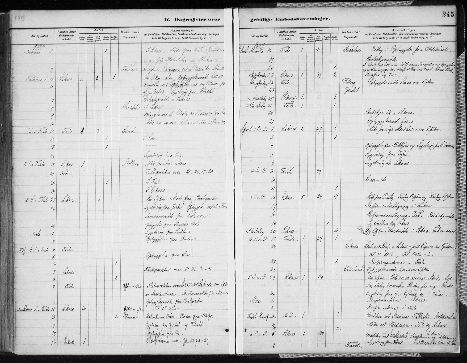 Kvinesdal sokneprestkontor, AV/SAK-1111-0026/F/Fa/Fab/L0008: Parish register (official) no. A 8, 1886-1897, p. 245