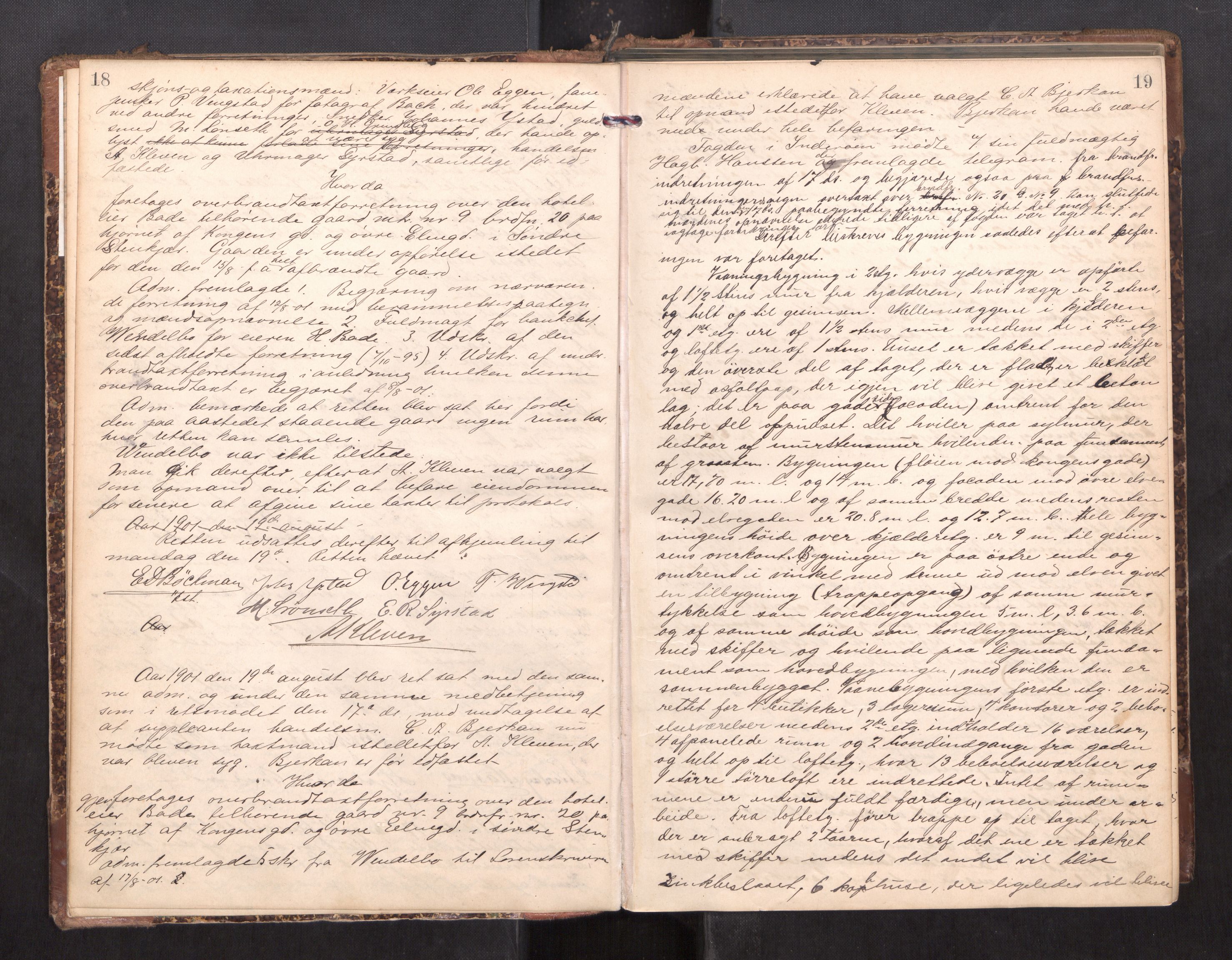 Inderøy sorenskriveri, AV/SAT-A-4147/1/1/1B/L0027: Ekstrarettsprotokoll G, 1901-1913, p. 18-19