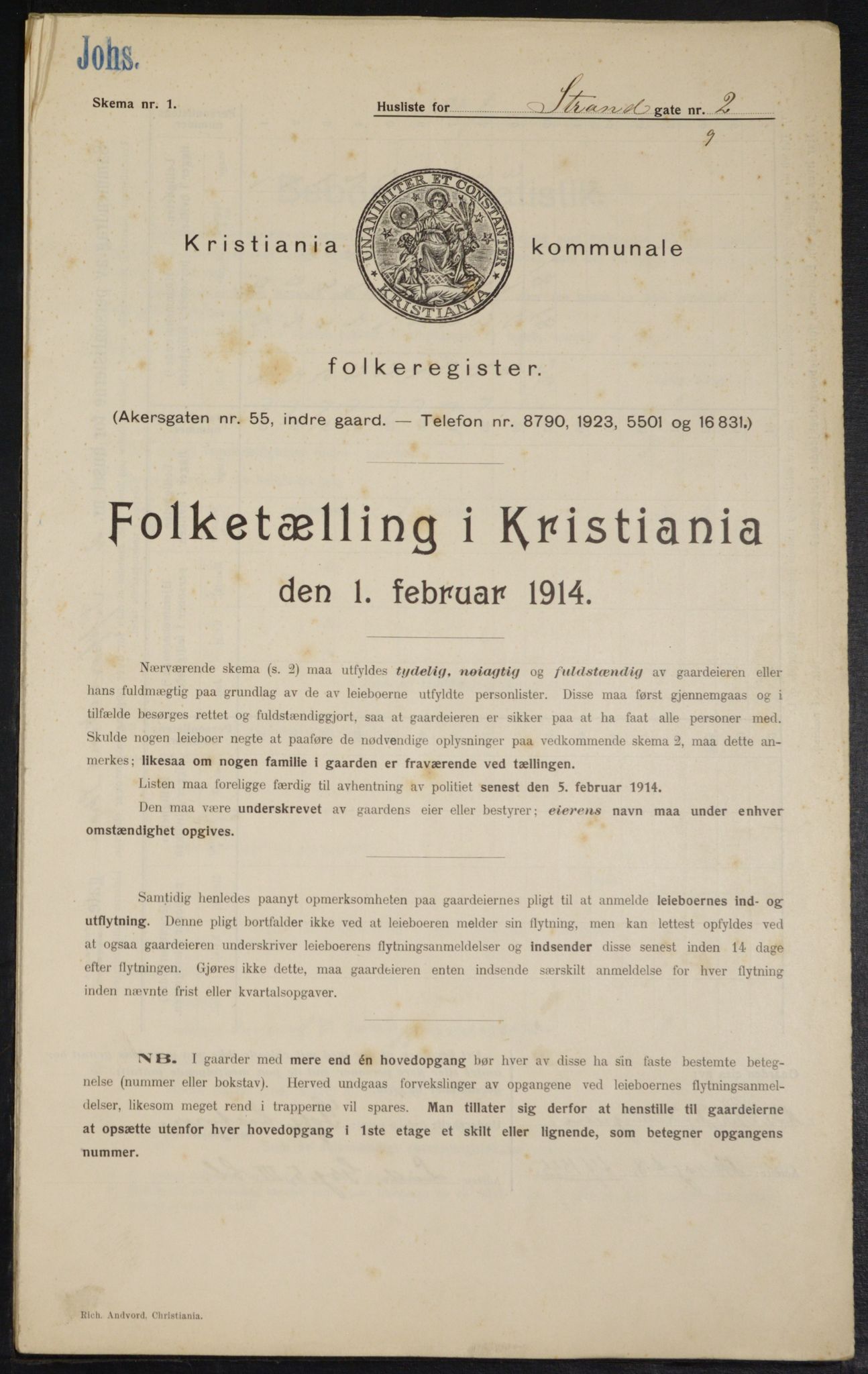 OBA, Municipal Census 1914 for Kristiania, 1914, p. 104357