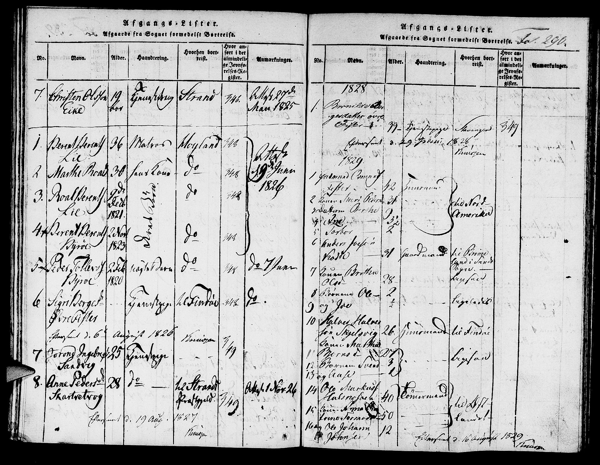 Hjelmeland sokneprestkontor, AV/SAST-A-101843/01/IV/L0004: Parish register (official) no. A 4, 1816-1834, p. 290