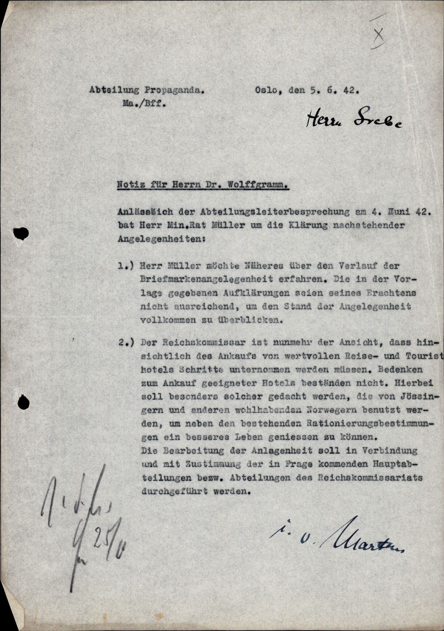 Forsvarets Overkommando. 2 kontor. Arkiv 11.4. Spredte tyske arkivsaker, AV/RA-RAFA-7031/D/Dar/Darb/L0006: Reichskommissariat., 1941-1945, p. 230