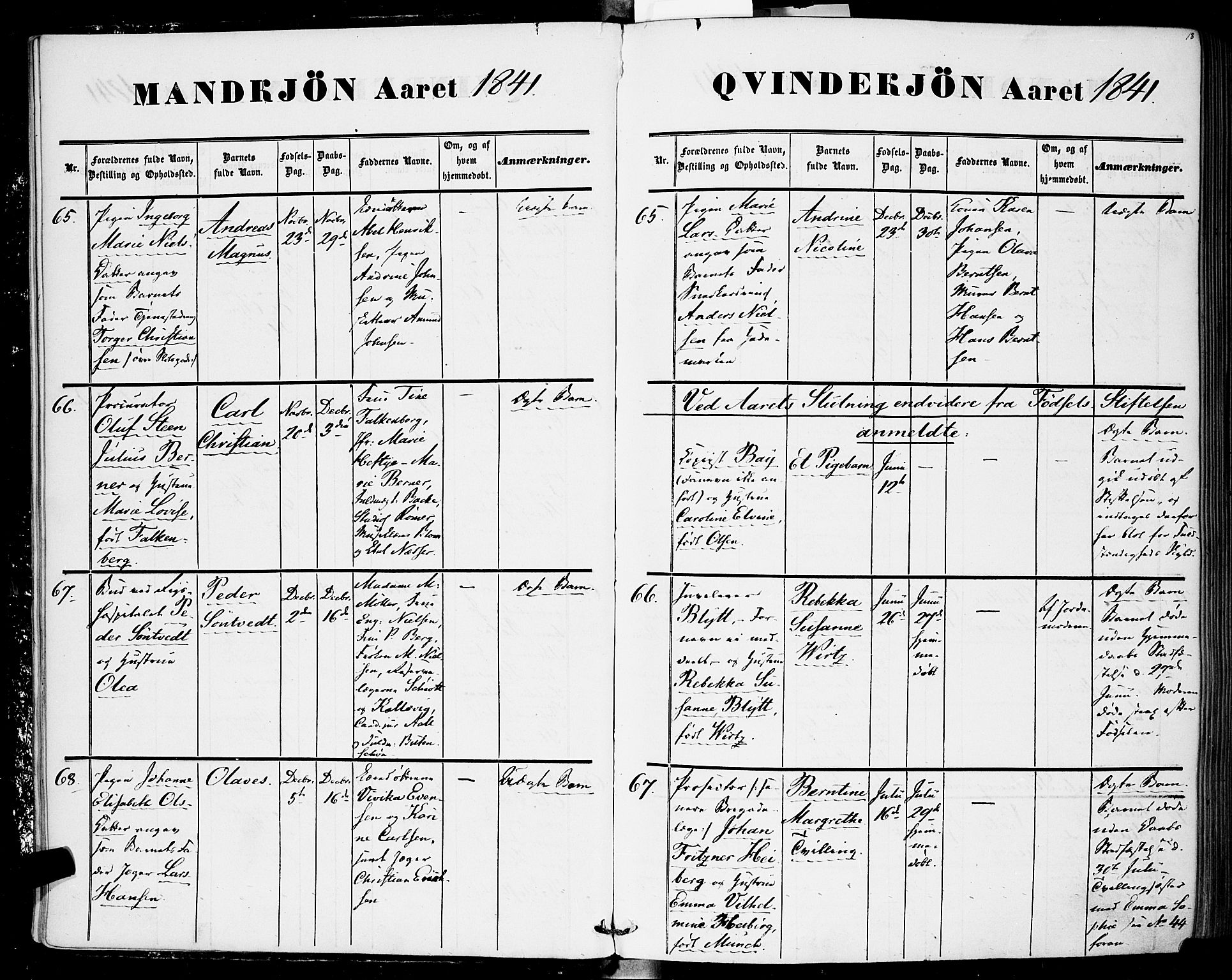 Rikshospitalet prestekontor Kirkebøker, AV/SAO-A-10309b/F/L0003: Parish register (official) no. 3, 1841-1853, p. 18