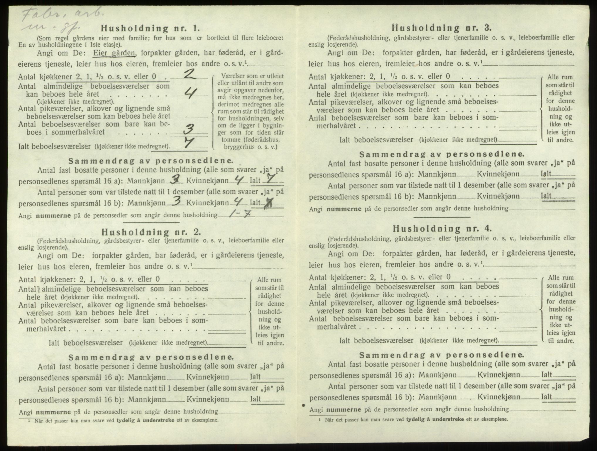 SAB, 1920 census for Innvik, 1920, p. 149