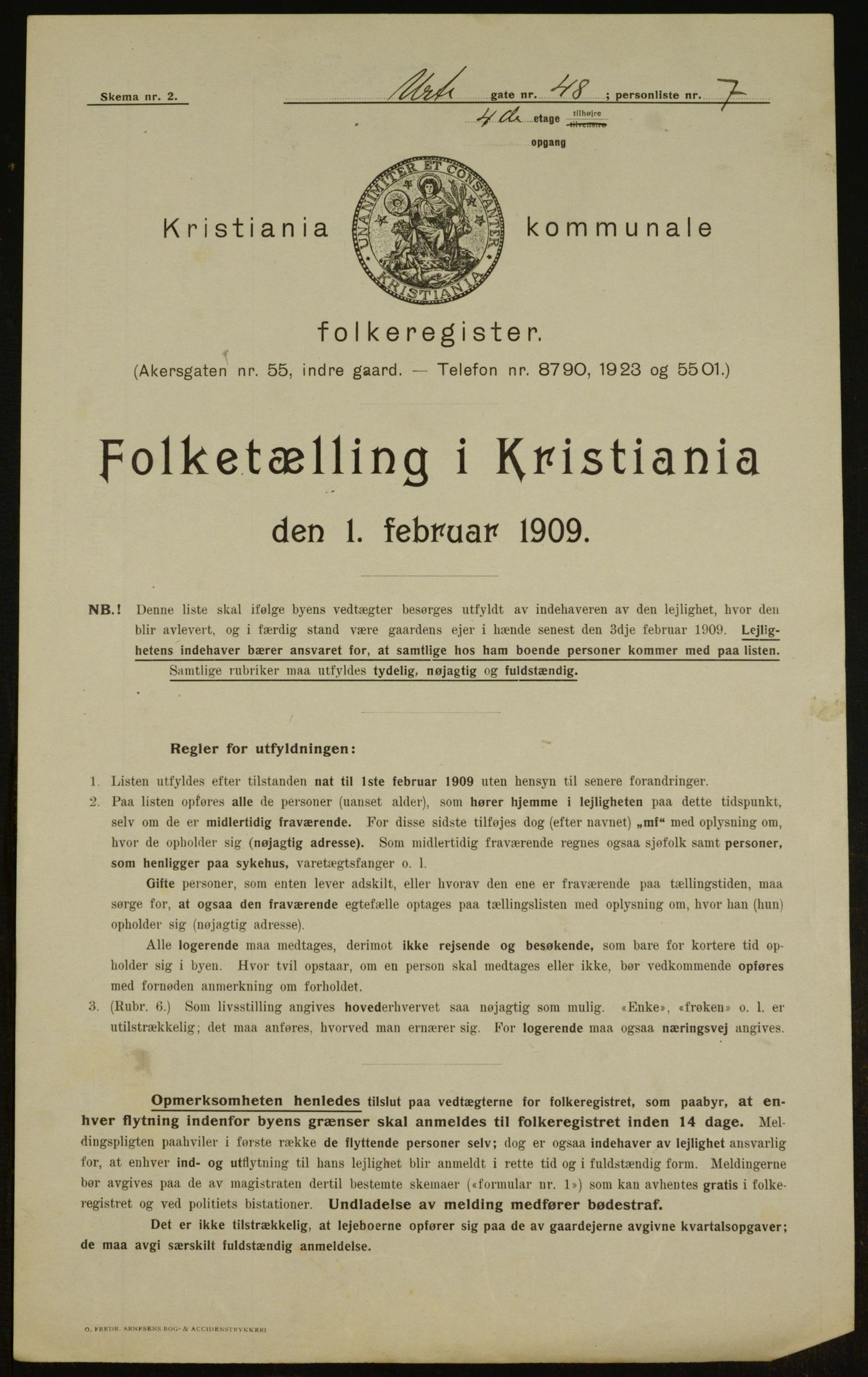 OBA, Municipal Census 1909 for Kristiania, 1909, p. 110065