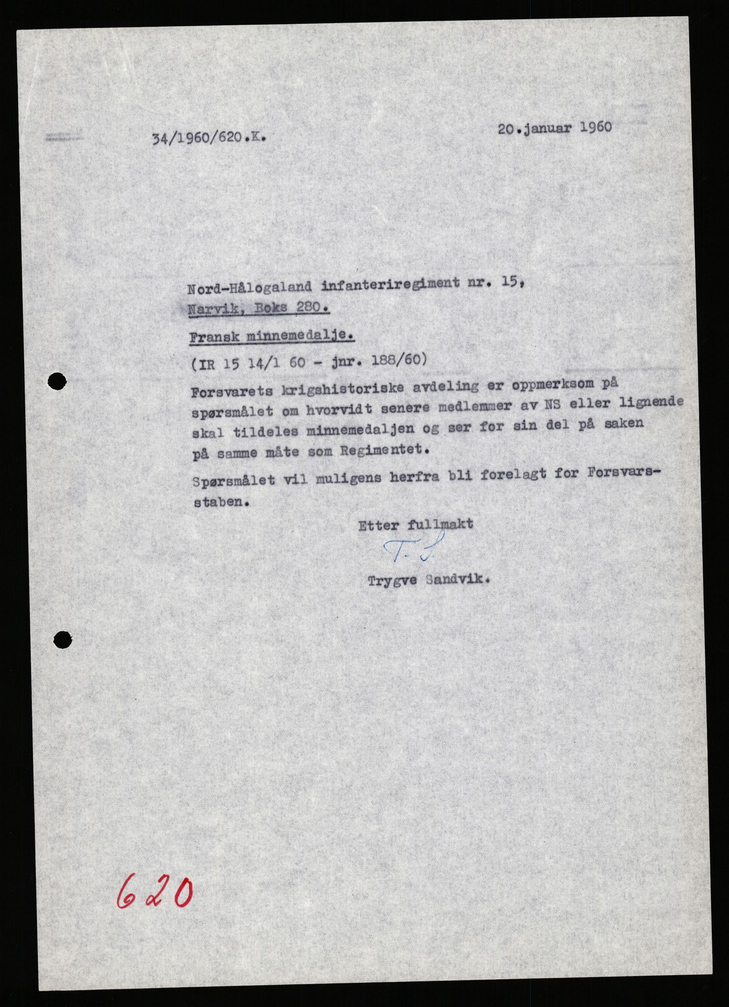 Forsvaret, Forsvarets krigshistoriske avdeling, AV/RA-RAFA-2017/Y/Yb/L0140: II-C-11-611-620  -  6. Divisjon, 1940-1966, p. 247