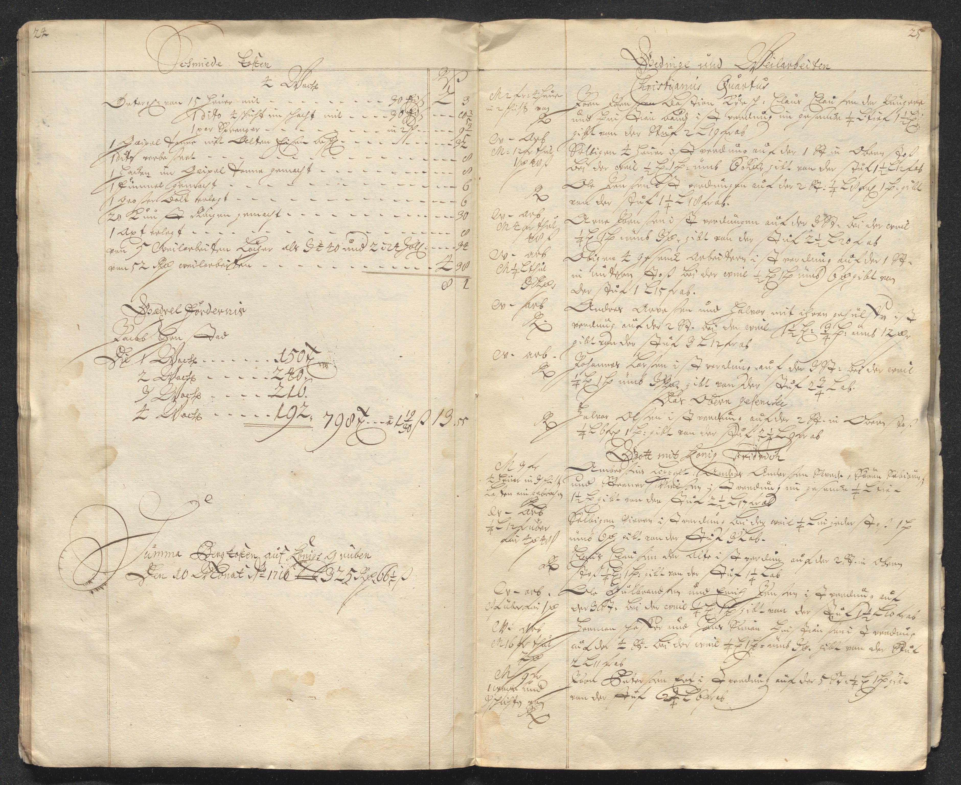 Kongsberg Sølvverk 1623-1816, AV/SAKO-EA-3135/001/D/Dc/Dcd/L0098: Utgiftsregnskap for gruver m.m. , 1710, p. 374