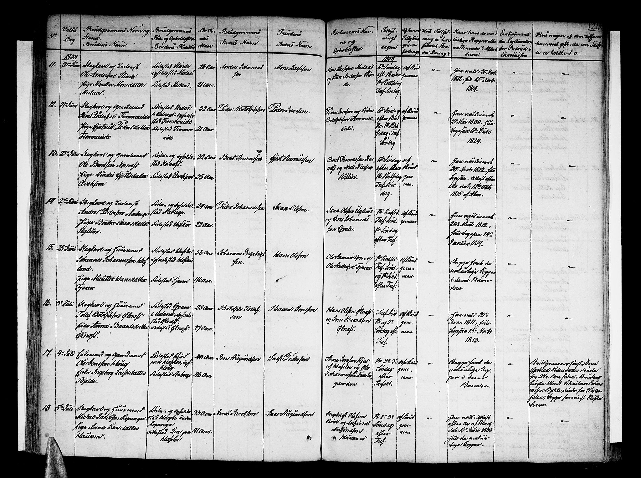 Sogndal sokneprestembete, AV/SAB-A-81301/H/Haa/Haaa/L0010: Parish register (official) no. A 10, 1821-1838, p. 223