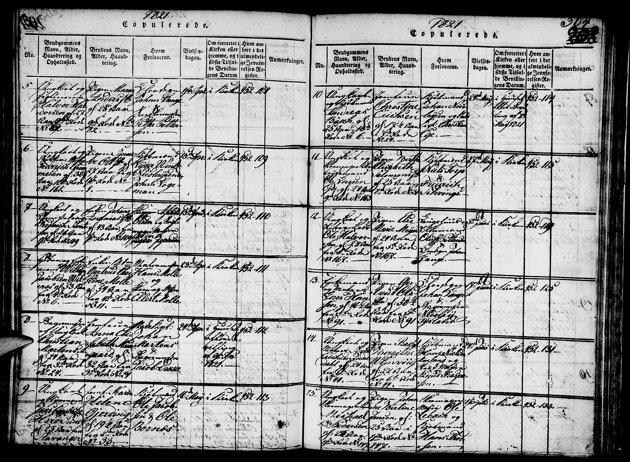 Nykirken Sokneprestembete, SAB/A-77101/H/Hab/L0003: Parish register (copy) no. A 4, 1816-1821, p. 304