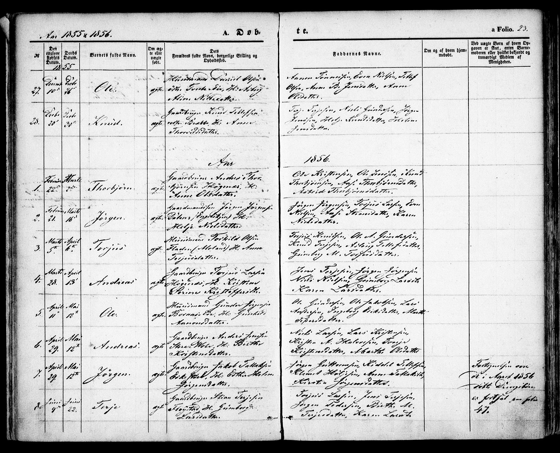 Austre Moland sokneprestkontor, AV/SAK-1111-0001/F/Fa/Faa/L0007: Parish register (official) no. A 7, 1847-1857, p. 23